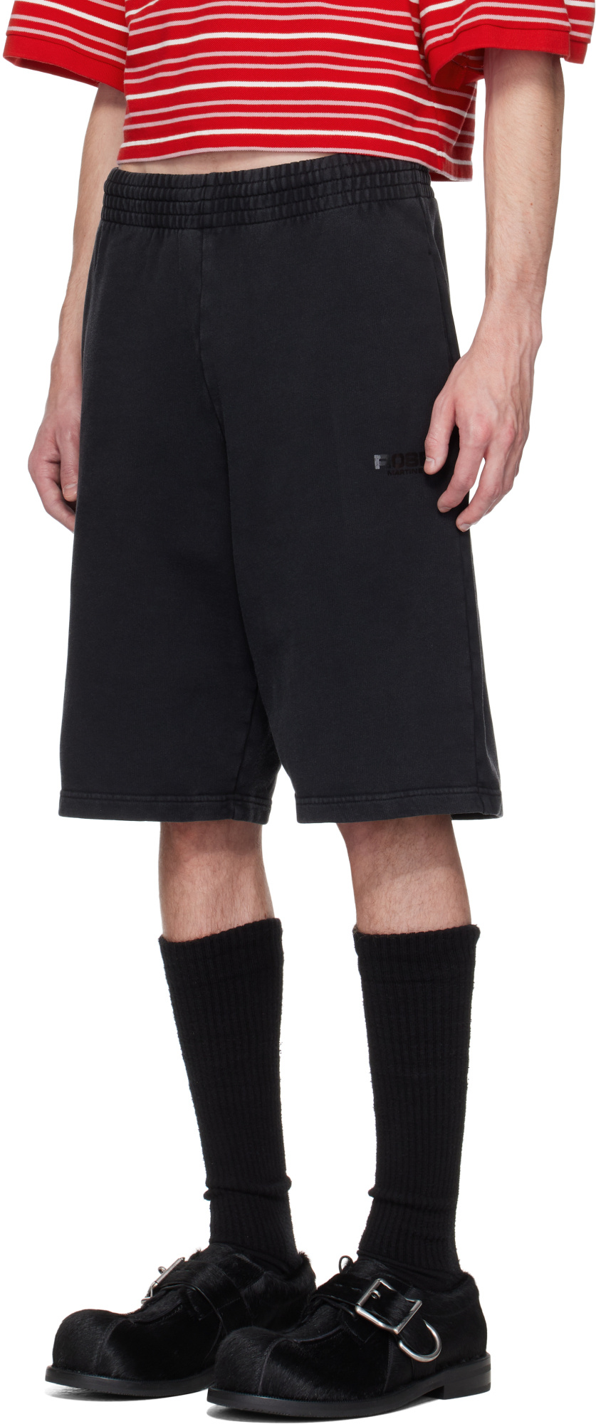 Martine Rose Elastic Waist Shorts In Black