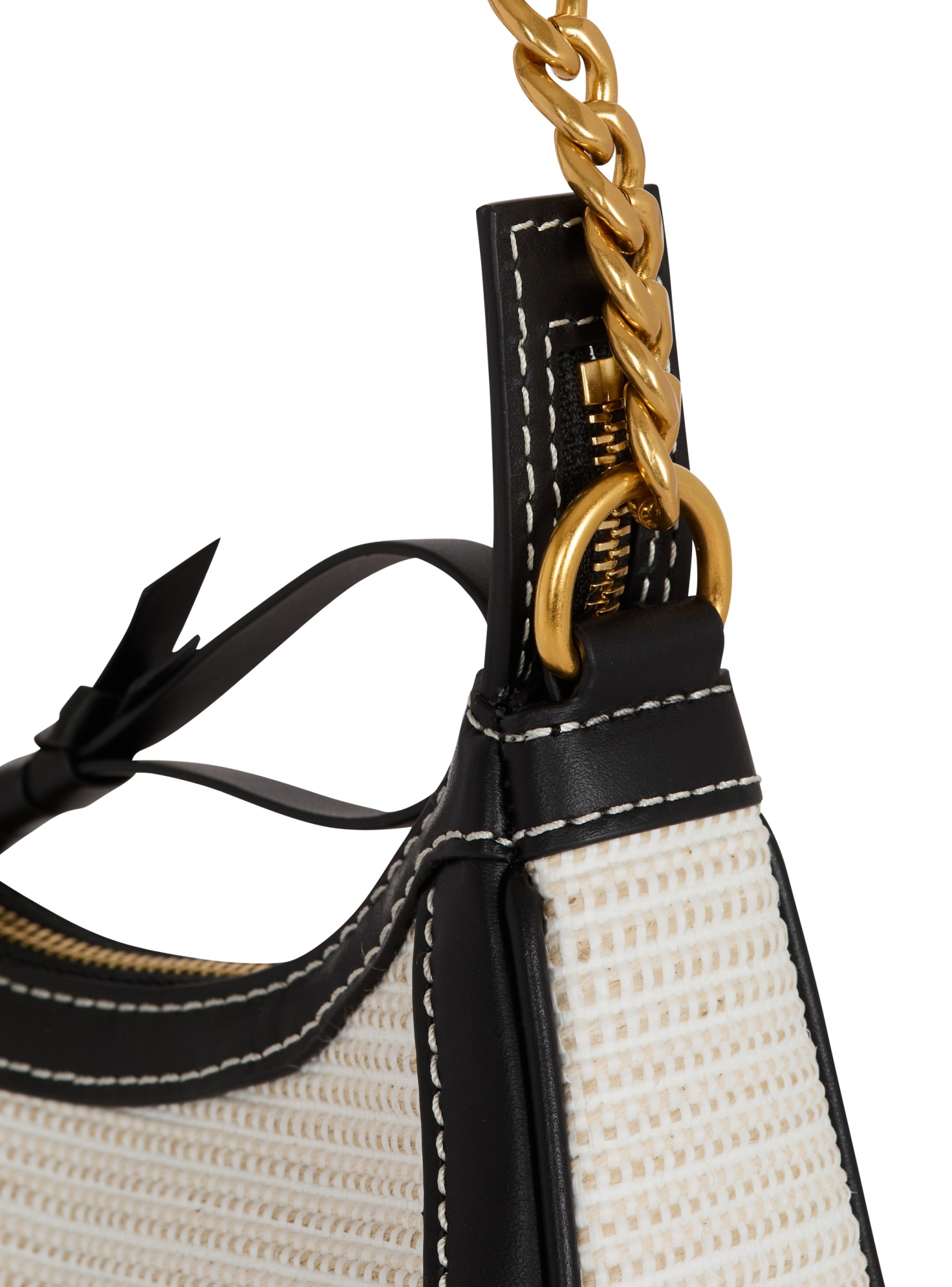 Balmain B-army Shoulder Bag In Raffia And Leather In Black