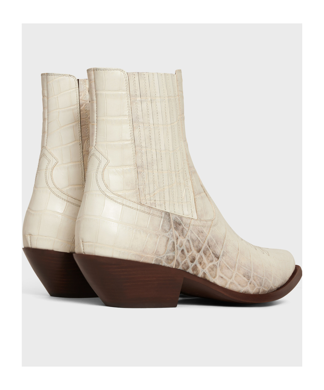 Celine Pointed Chelsea Boots In White