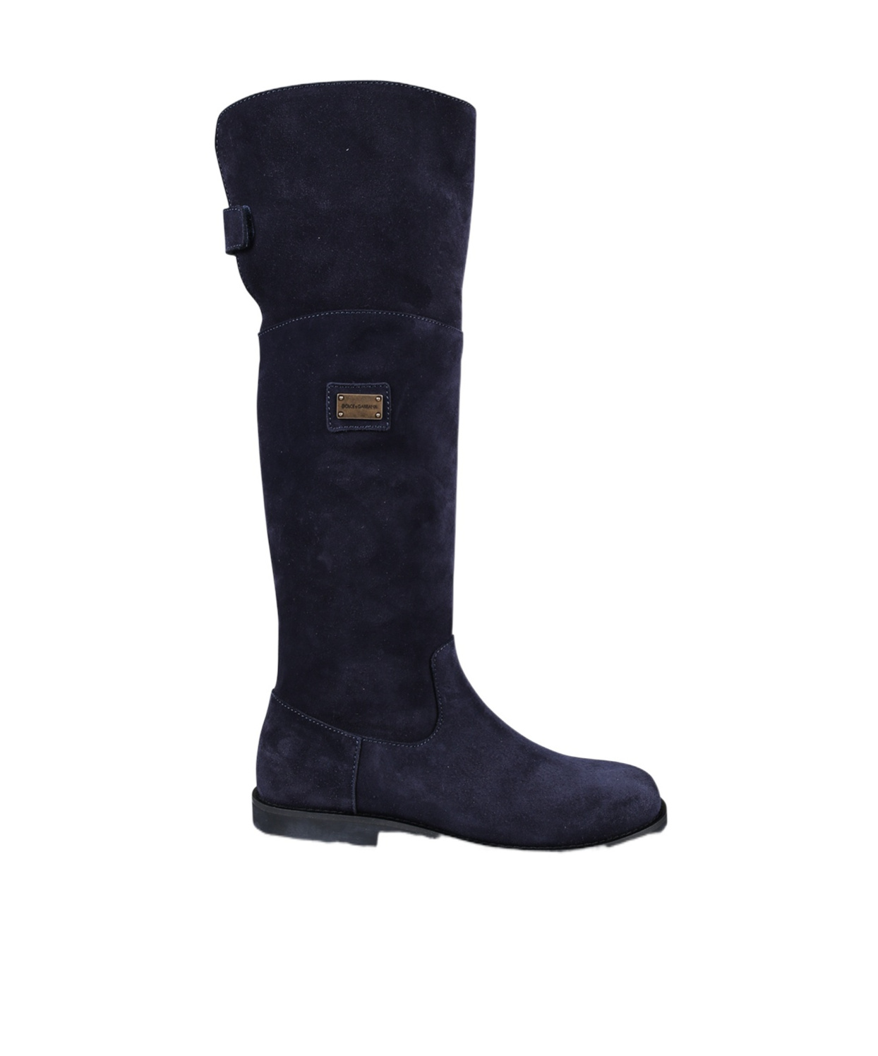 Dolce & Gabbana Round-head Flat Boots In Black
