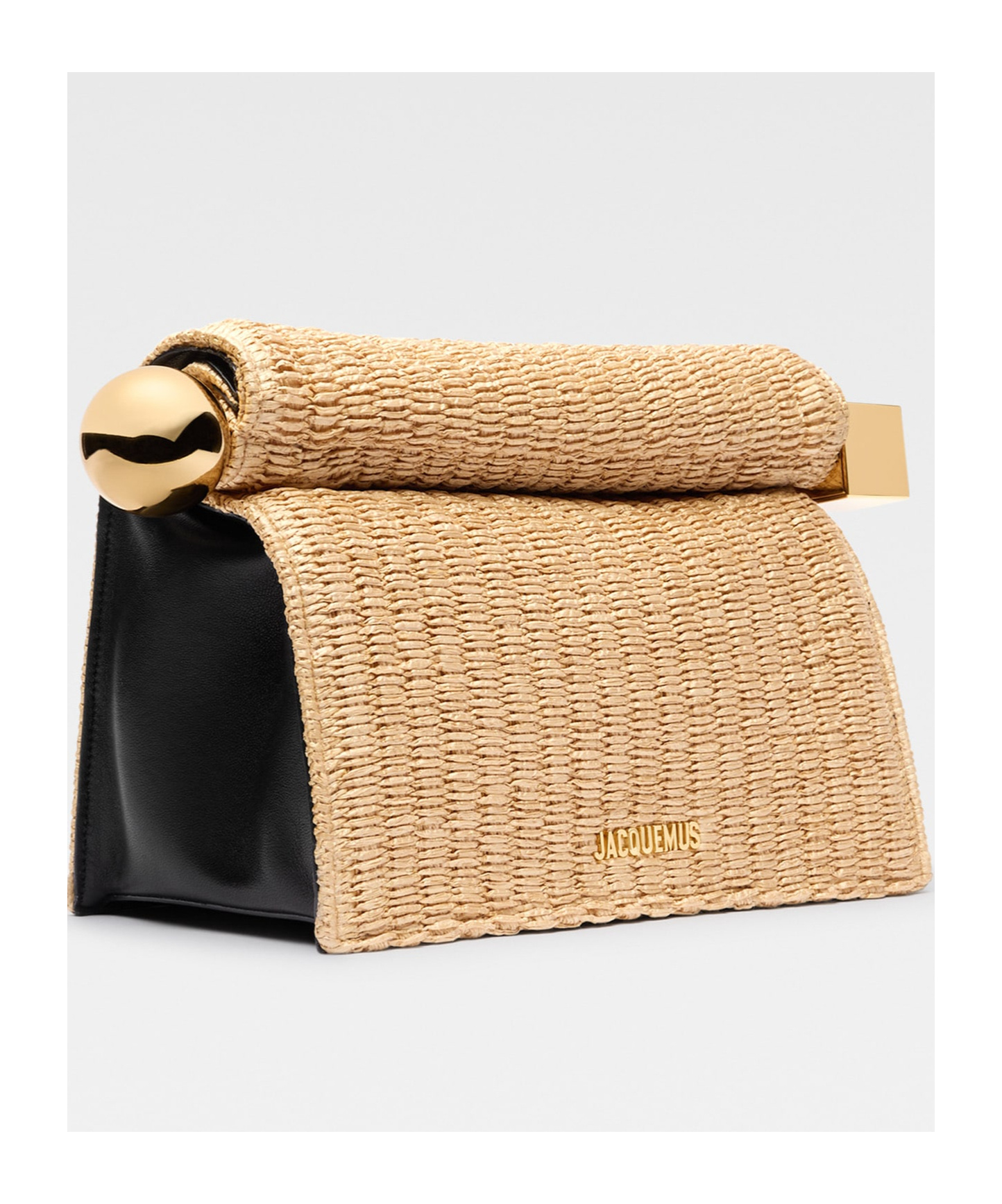 Jacquemus Woven La Pochette Clutch Bag In Nude