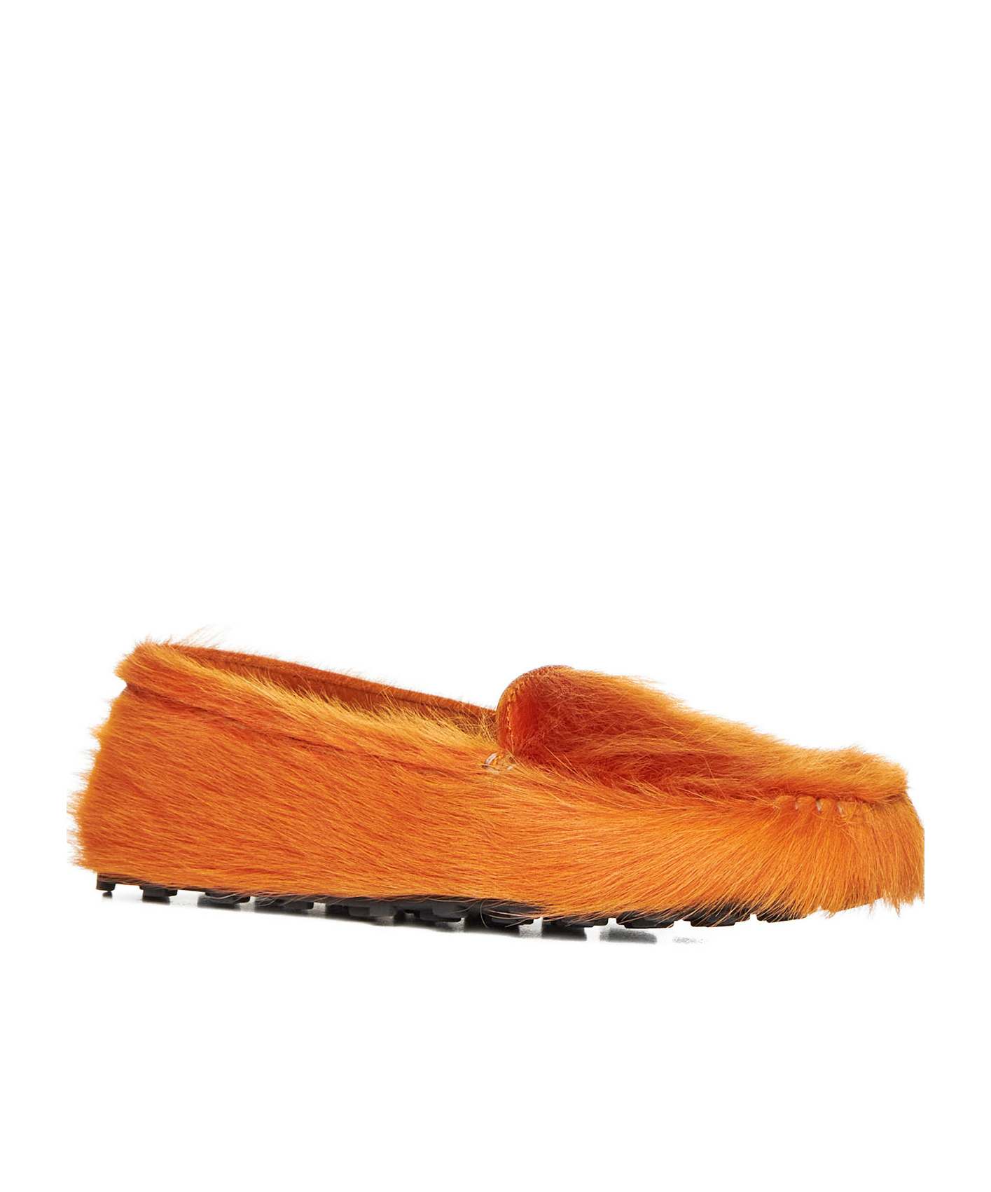 Shop Marni Fluffy Slip-on Flat Shoes In Orange