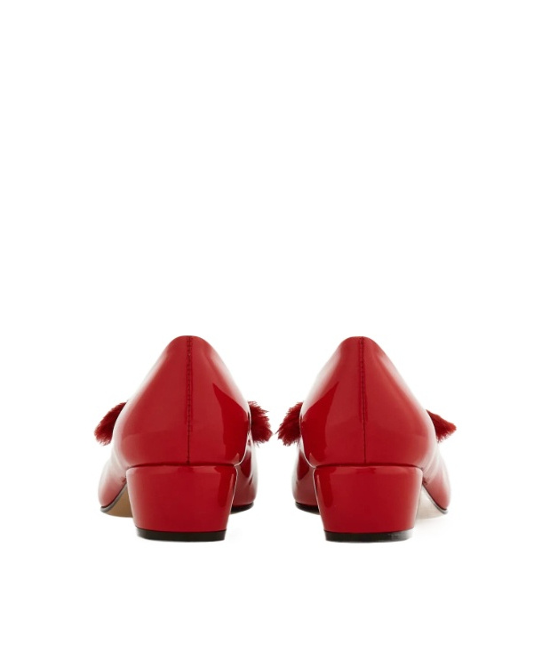 Ferragamo Vara Chunky Heels In Red