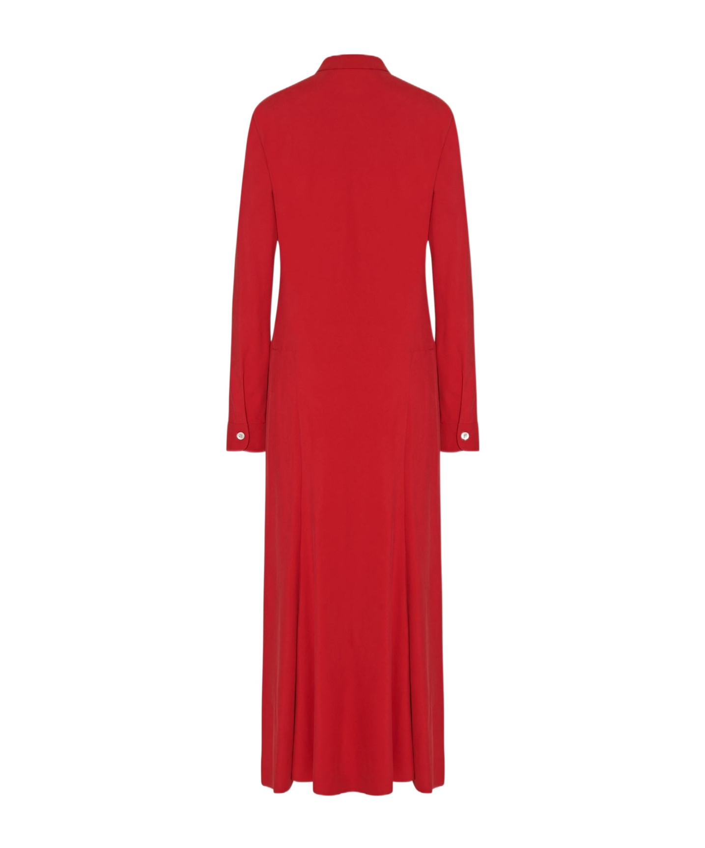 The Row Myra Button-down Silk Crepe Maxi Dress In Red