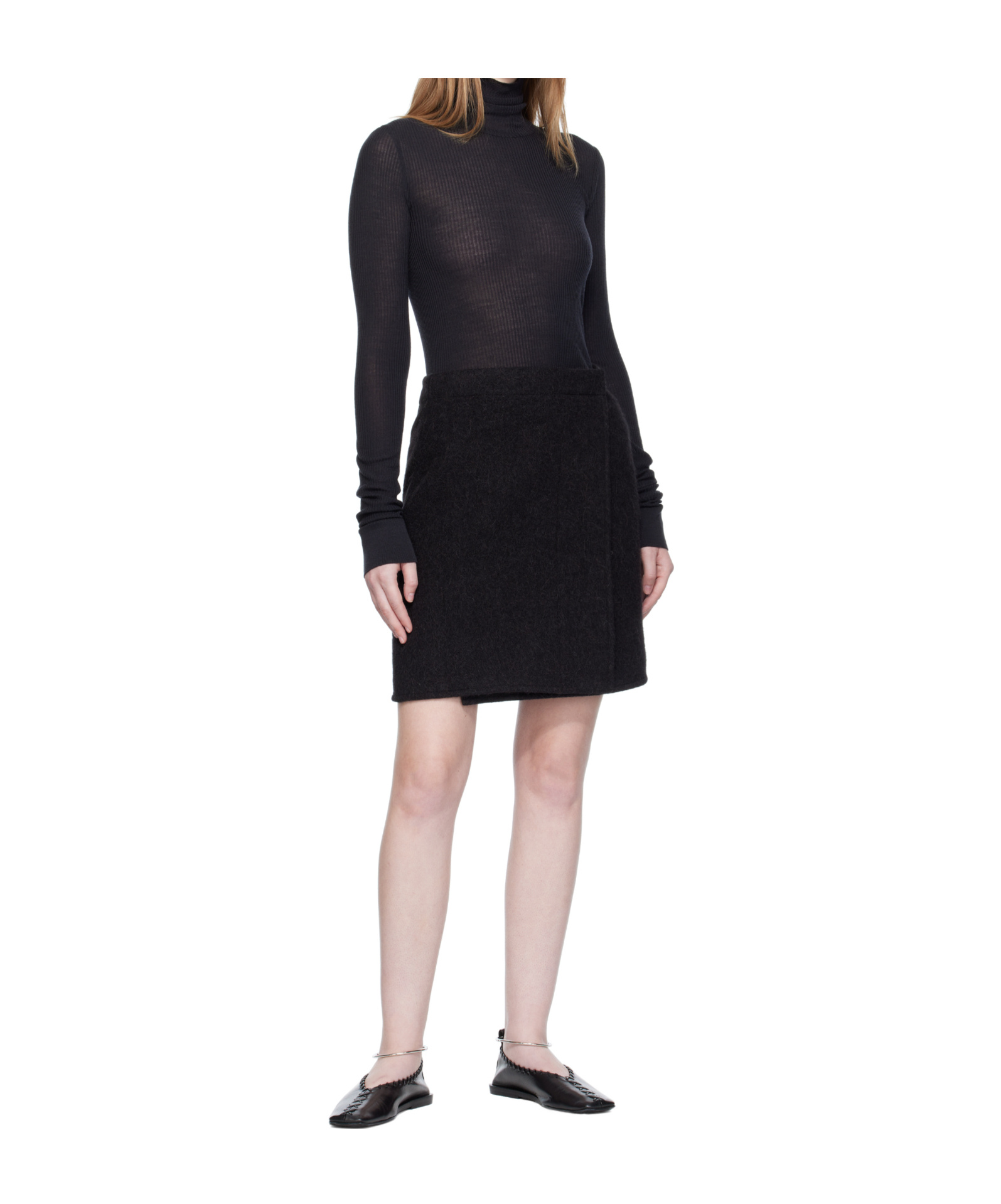 Lemaire Wrapover Miniskirt In Black