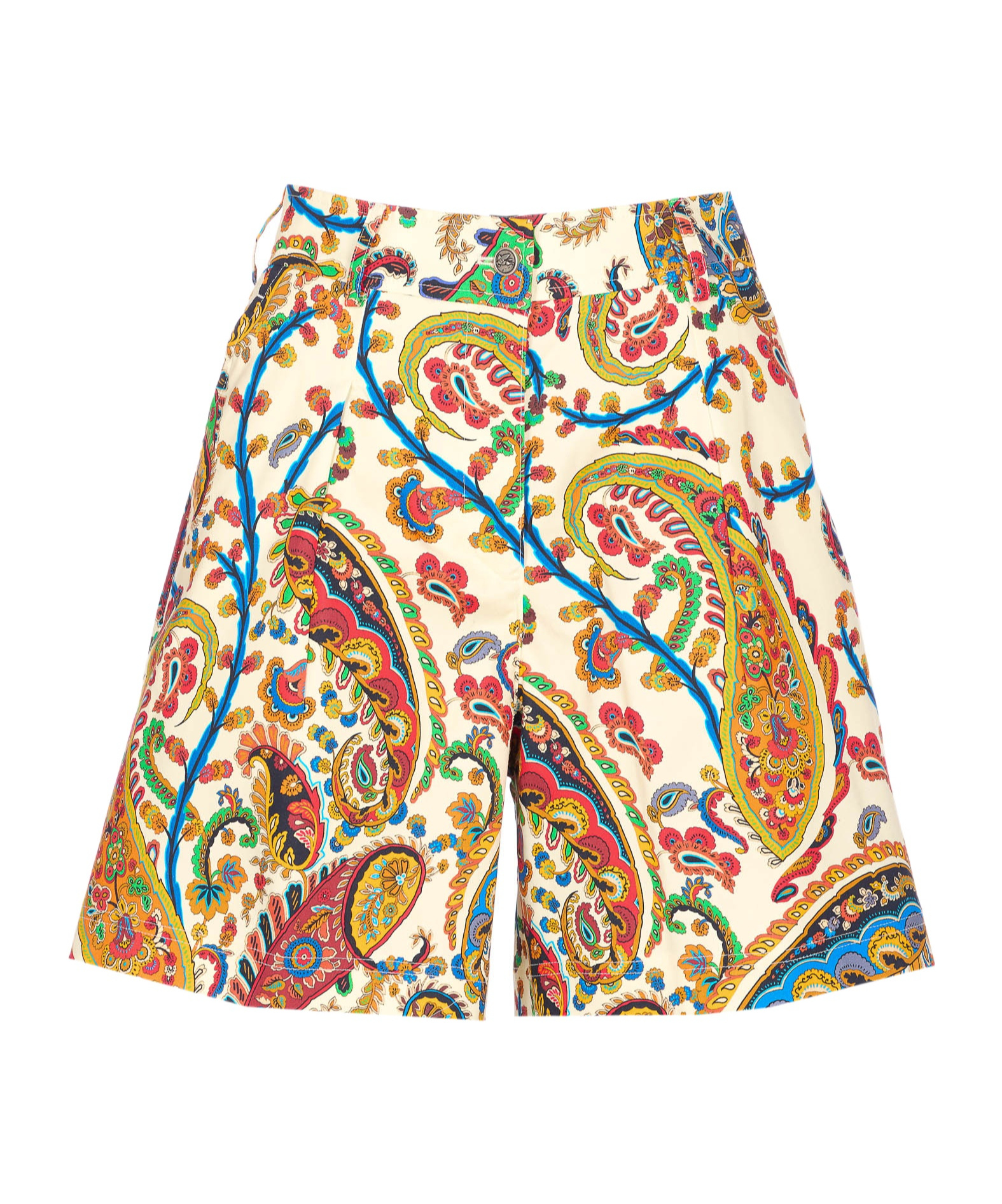 Etro Paisley Printed Shorts In Brown