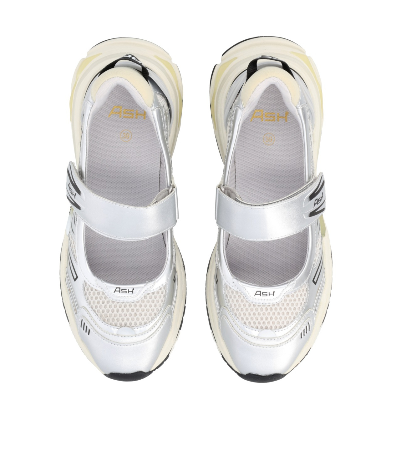 Ash Rolls Polyurethane Metallic Silver Sneakers In Gray