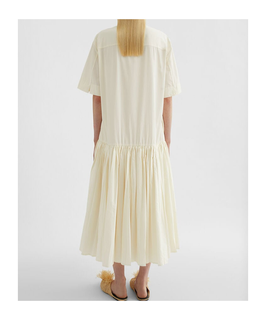 Jil Sander Relaxed Cotton Dress With Button-down Front In White