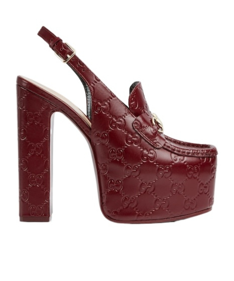 Gucci 145mm Horsebit Platform Pumps In Red