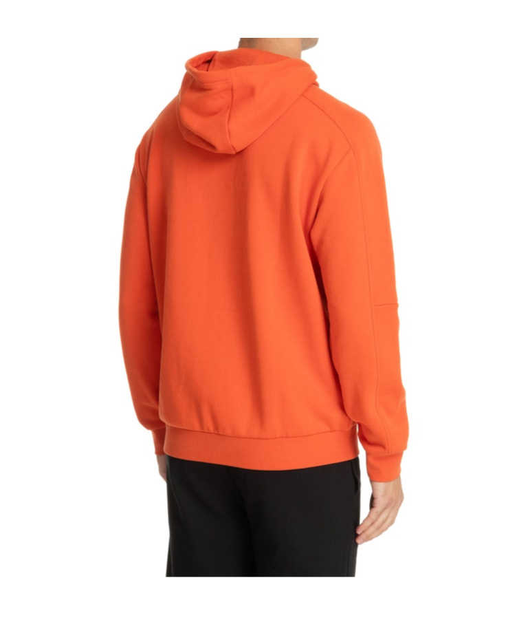 Ea7 Long-sleeved Hooded Hoodie In Orange