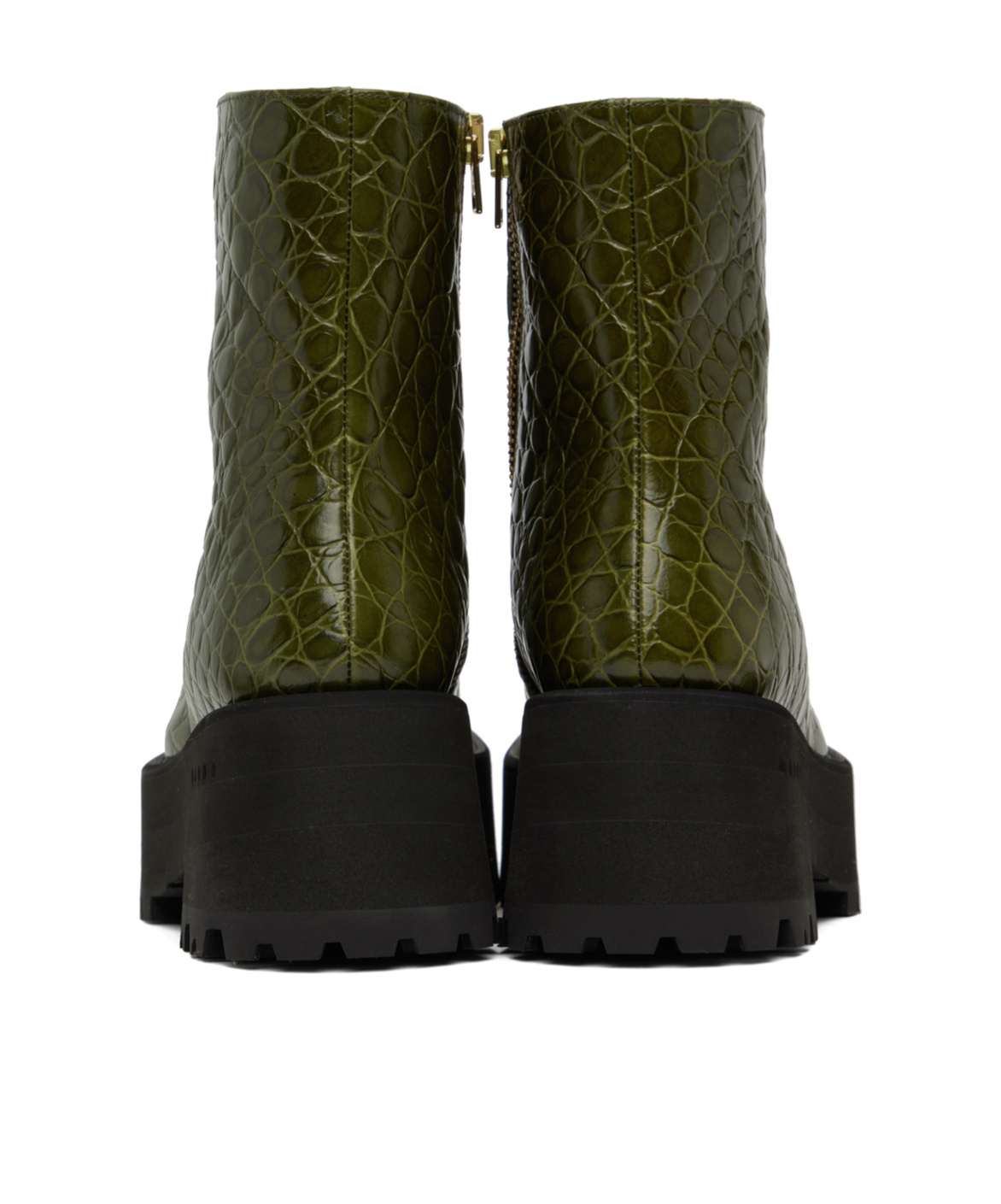 Marni Chunky Croc-effect Leather Chelsea Boots In Black