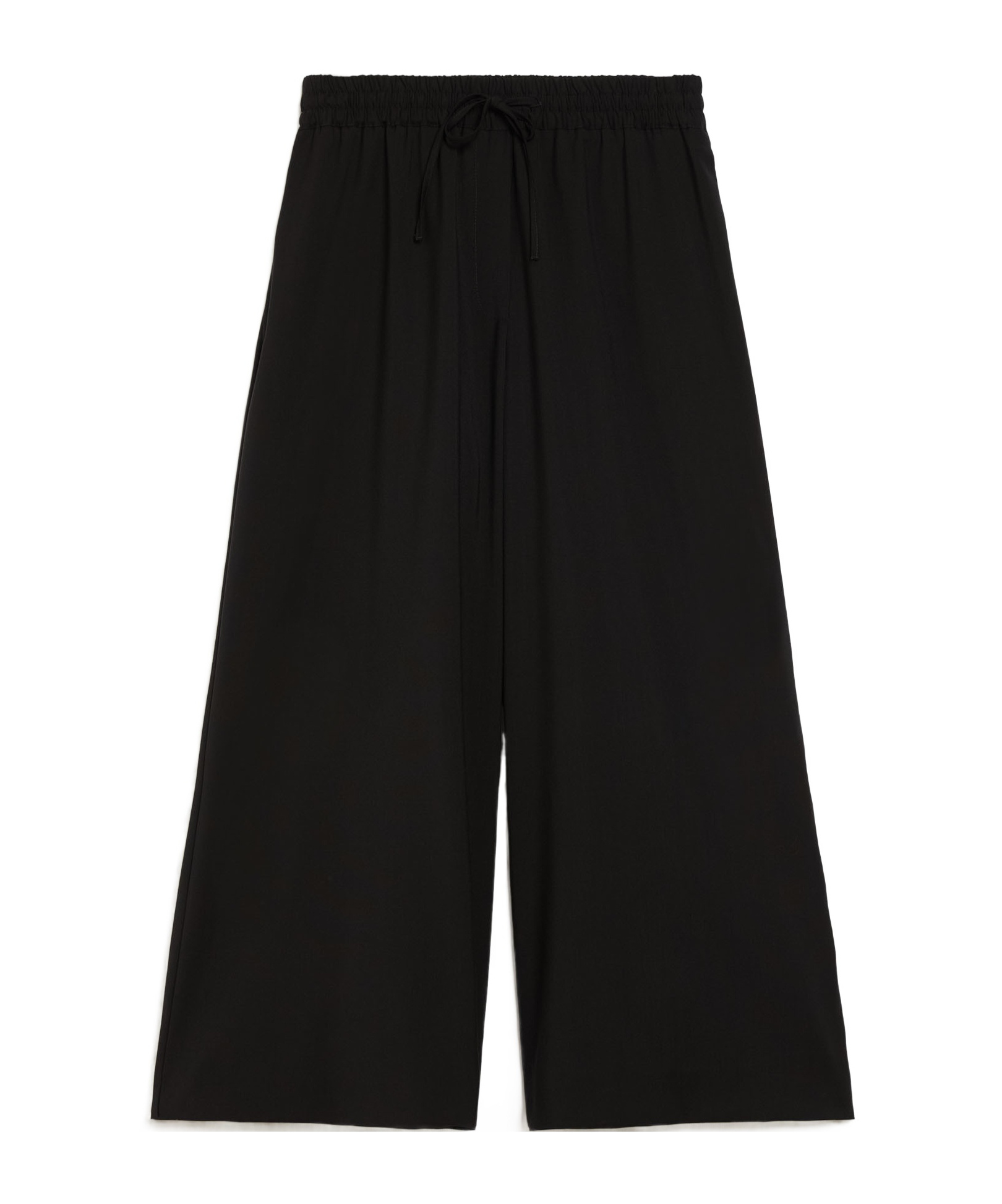 Weekend Max Mara Wool Canvas Wide-leg Pants In Black