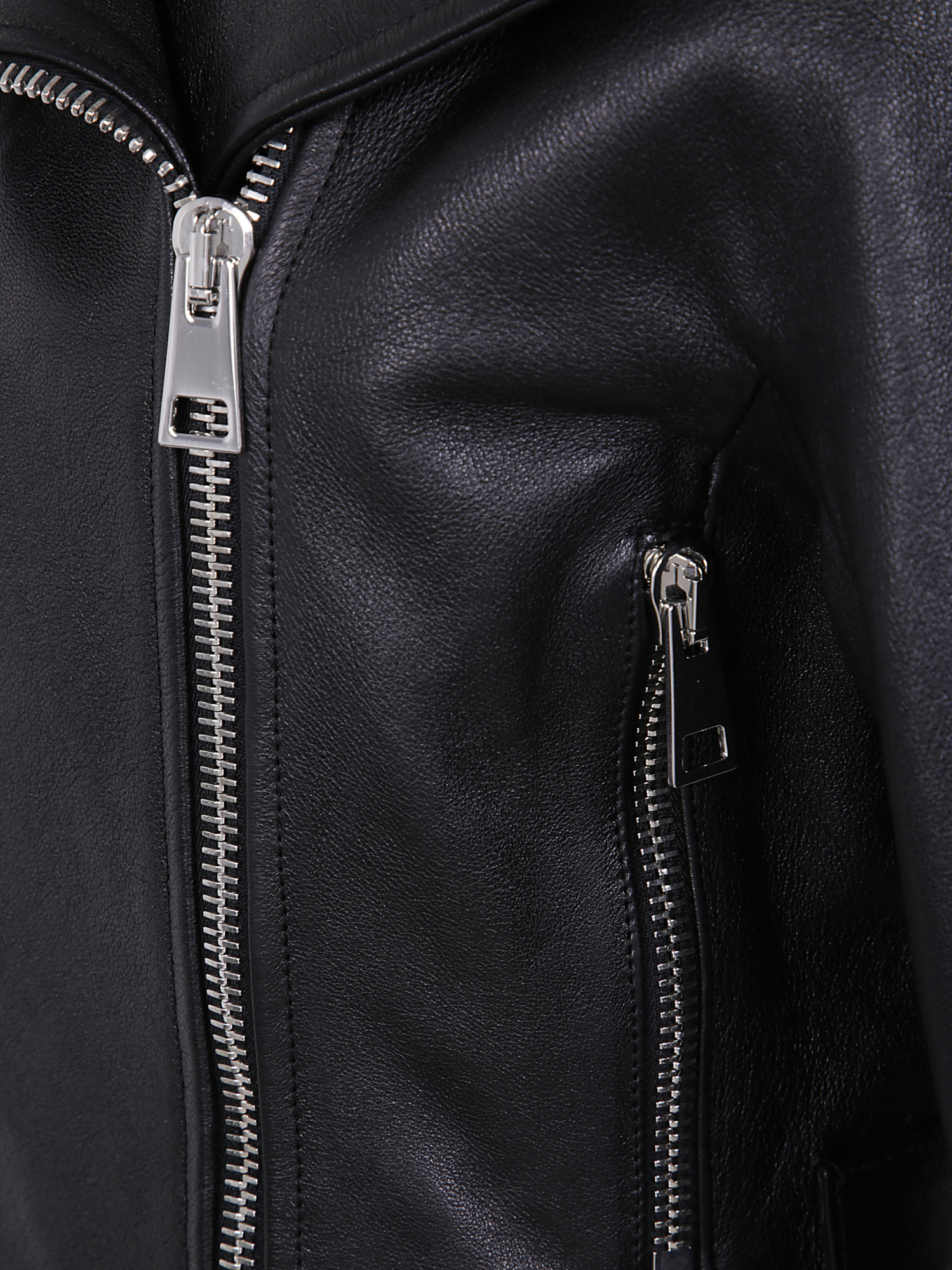 Erika Cavallini Cristal Leather Jacket In Black