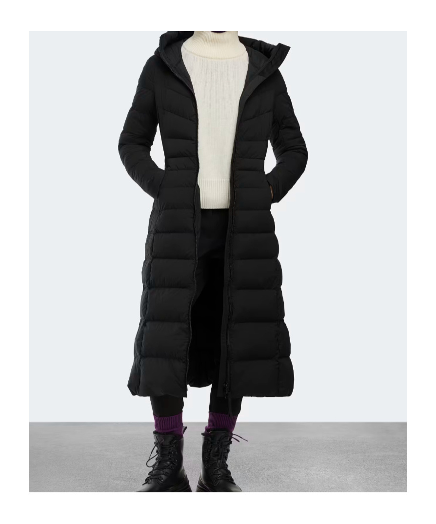 Canada Goose Clair Long Coat Black Label In Black
