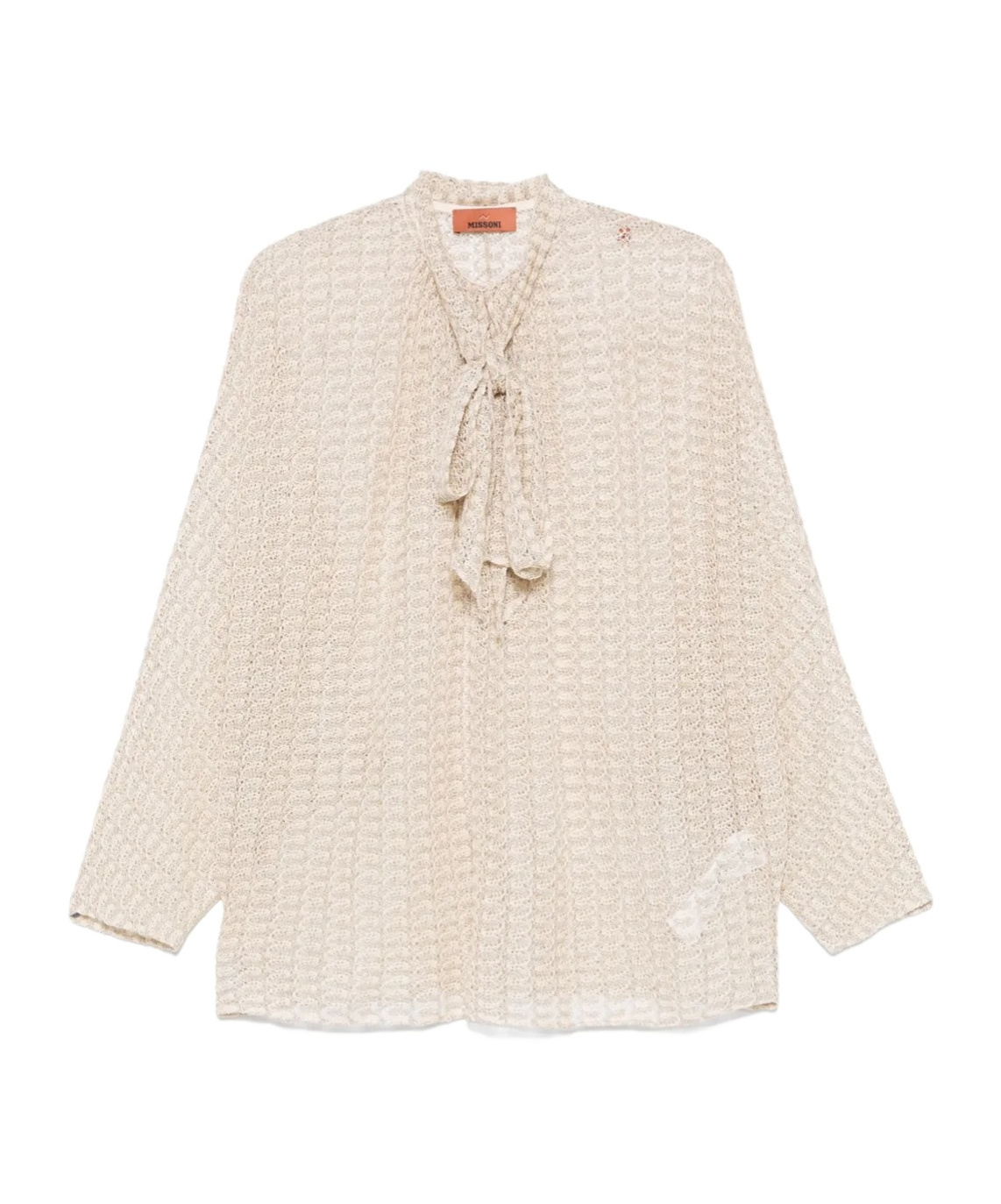 Missoni Two-tone Lace Blouse In Brown