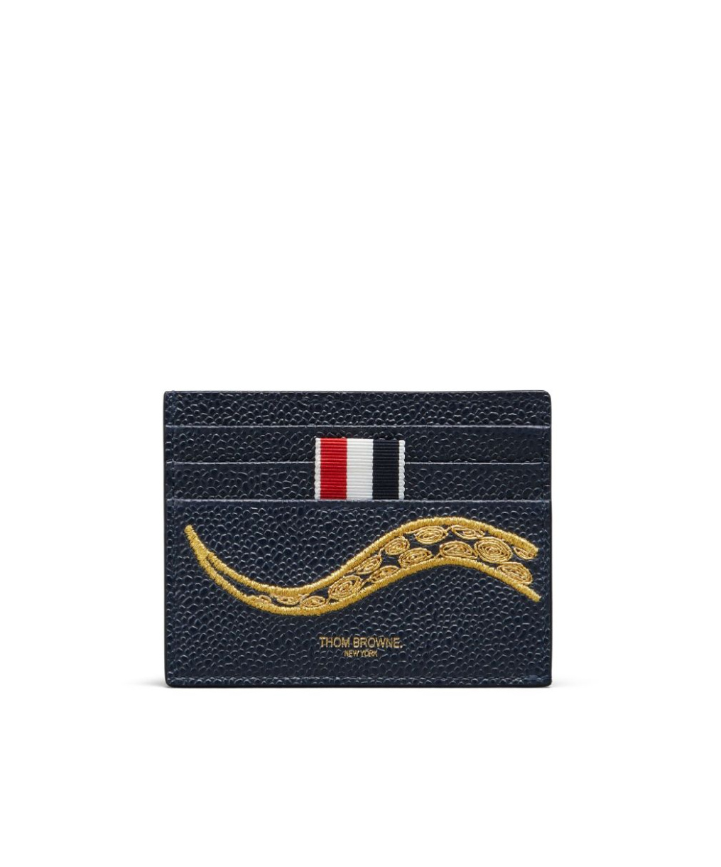 Thom Browne Snake-embroidered Cardholder In Black
