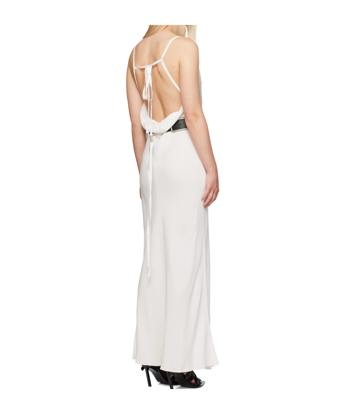 Ann Demeulemeester Off-white Nura Slip Maxi Dres In White