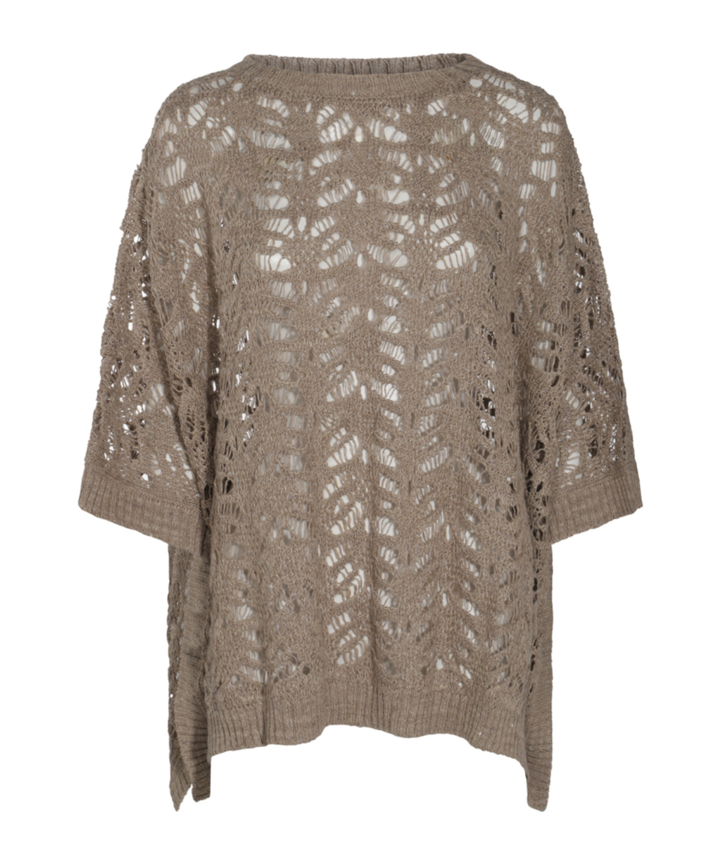 BRUNELLO CUCINELLI FOLIAGE LACE PONCHO