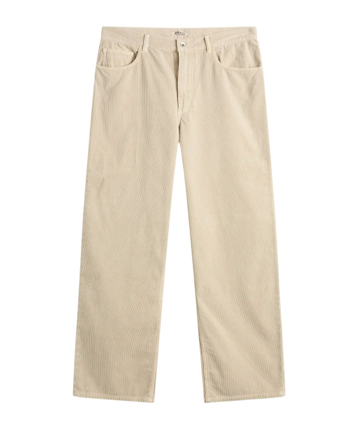 Auralee Corduroy Trousers In Neutral