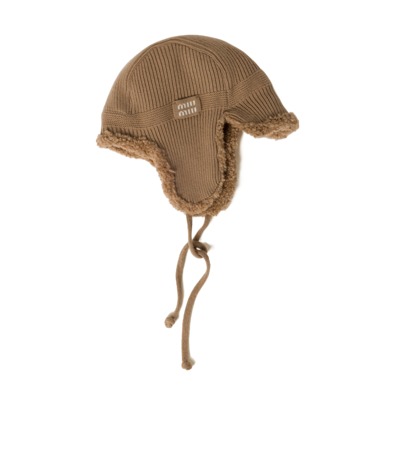 Miu Miu Wool And Cashmere Beanie In Brown