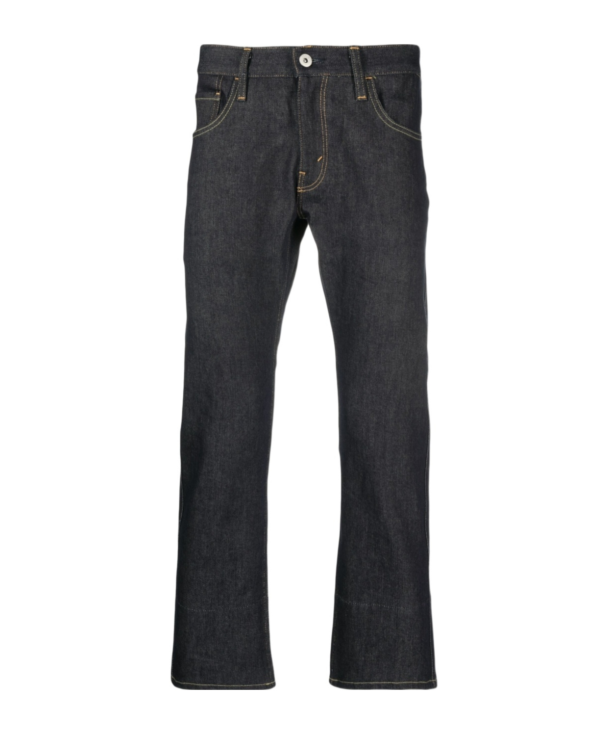 Junya Watanabe Graphic Print Denim Trousers In Blue
