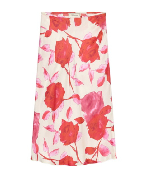 Blumarine Floral-print Midi Skirt In White