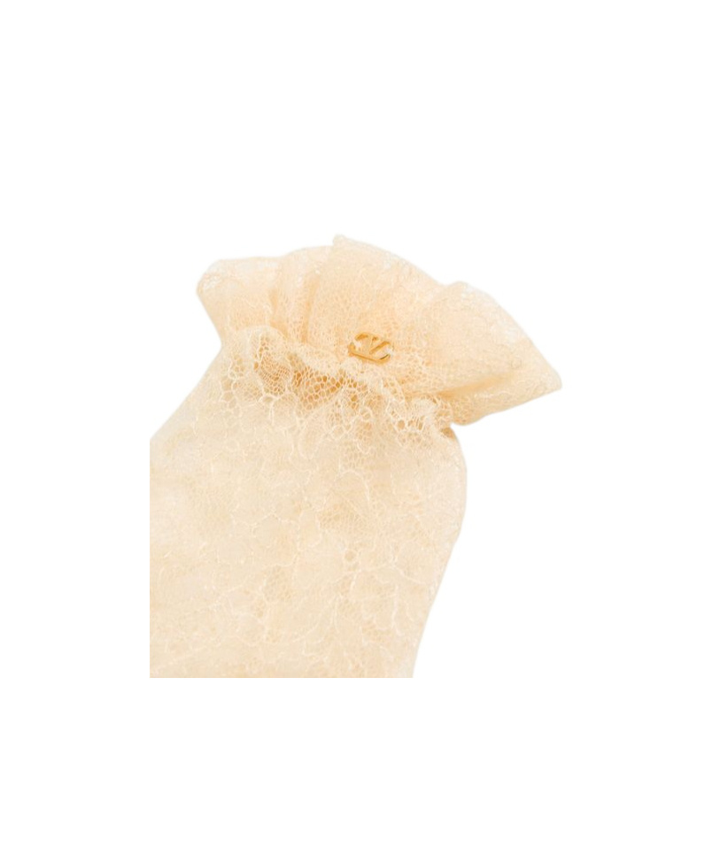 Valentino Embellished Cotton-blend Fishnet Gloves