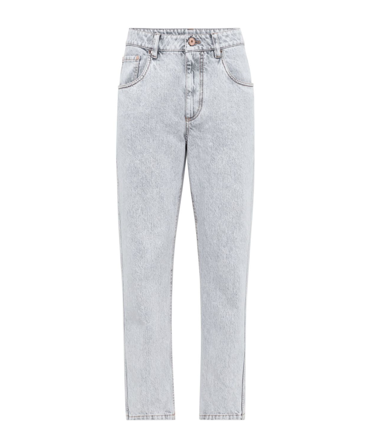 Brunello Cucinelli Mid-rise Tapered Jeans In White