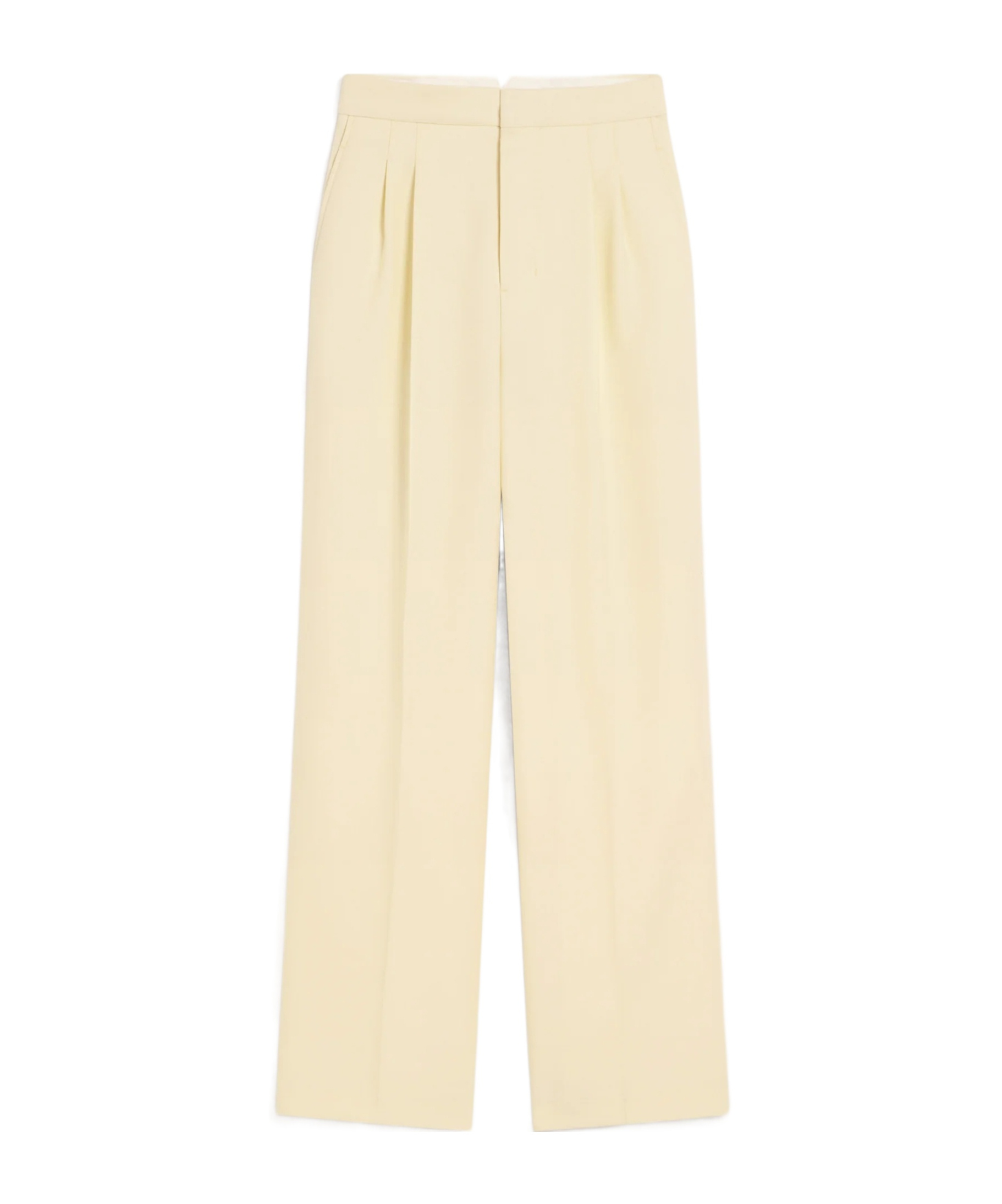 Ami Alexandre Mattiussi Yellow Wool High Waist Large Trousers