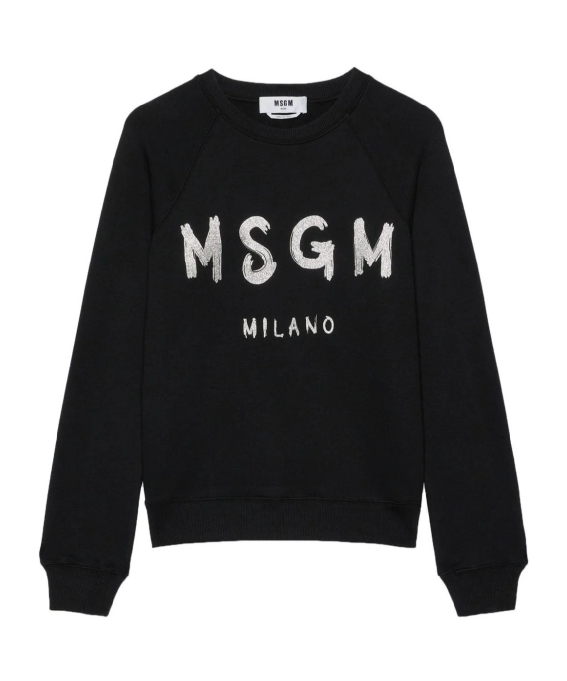 Msgm Logo-print Cotton Sweatshirt In Black