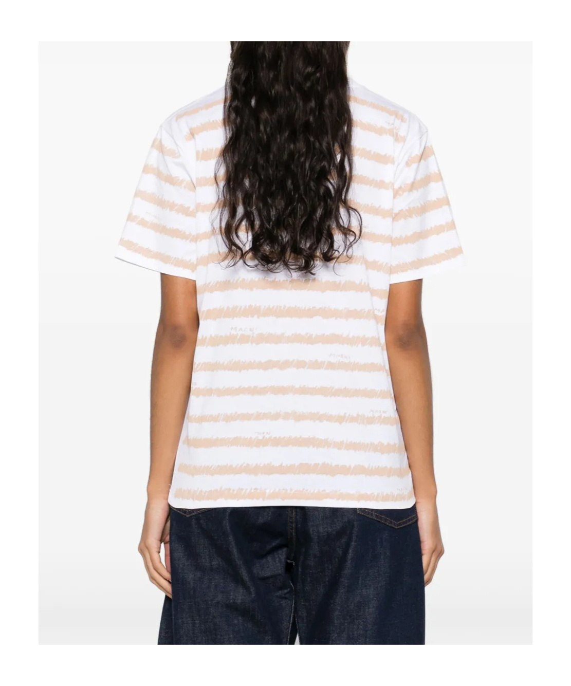 Marni Scribble Stripes T-shirt In White