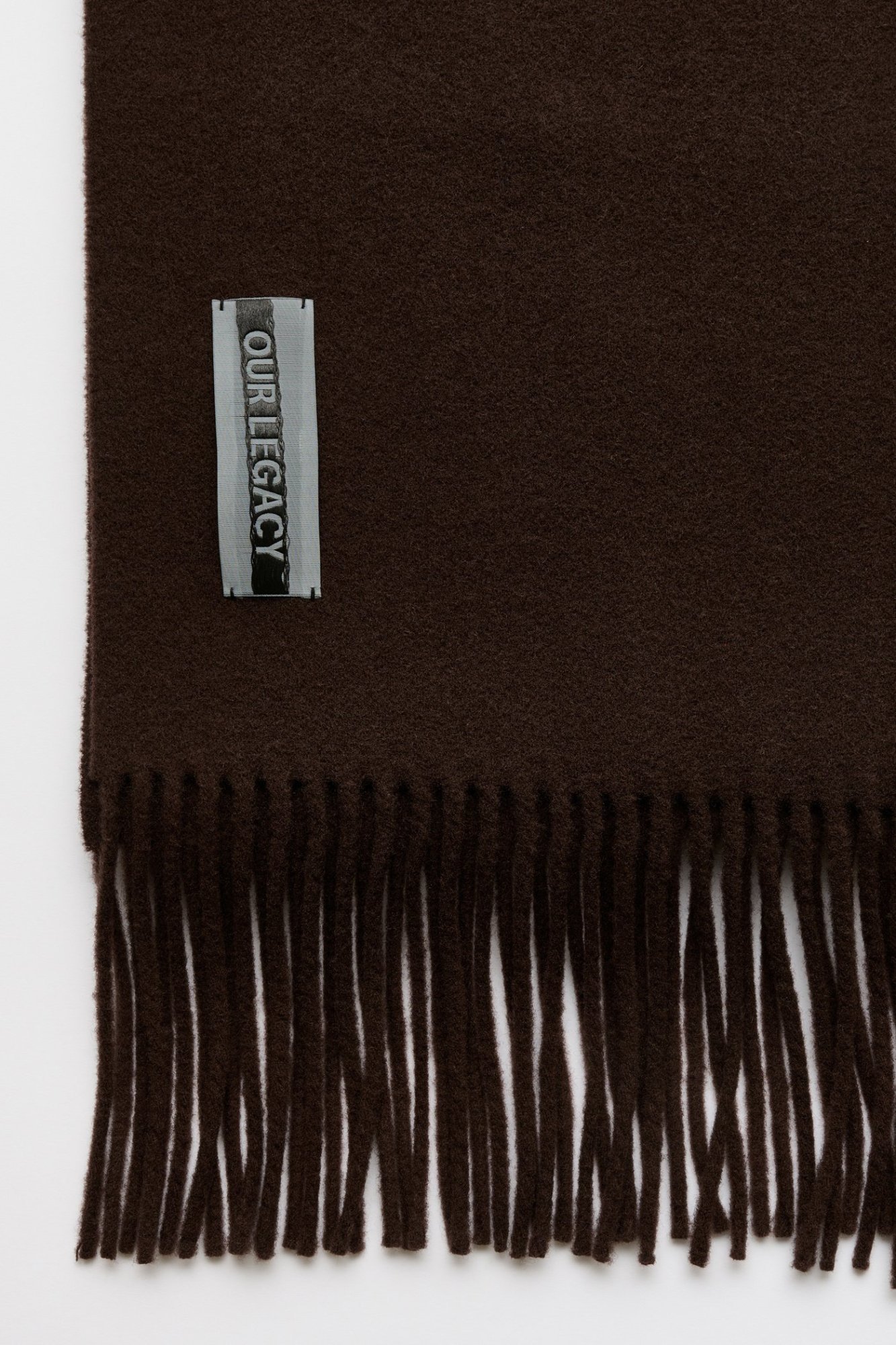 Our Legacy Estate Scarf Espresso Double Wool In Brown
