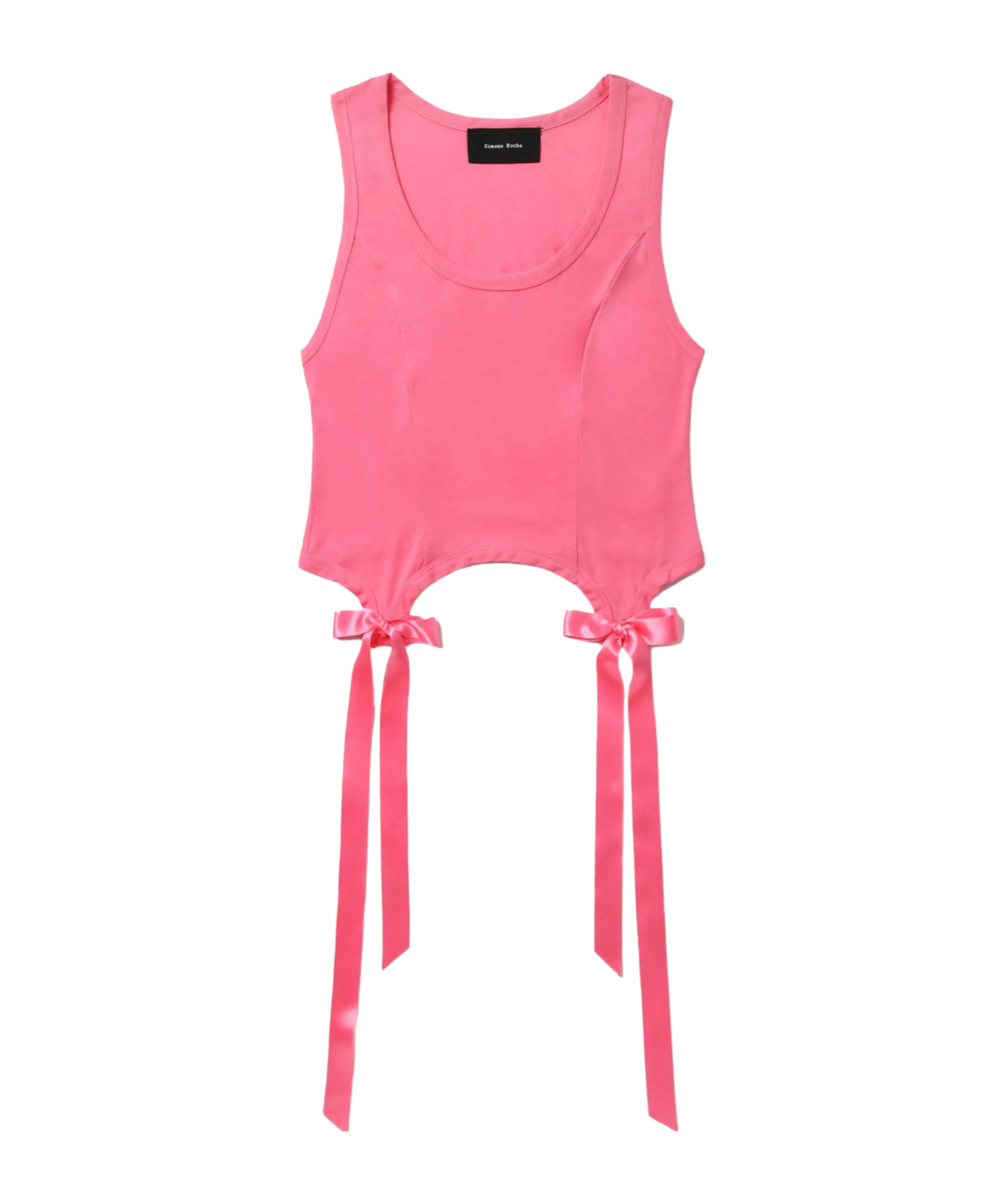 Shop Simone Rocha Bow Tail Easy Tank In Bright Pink