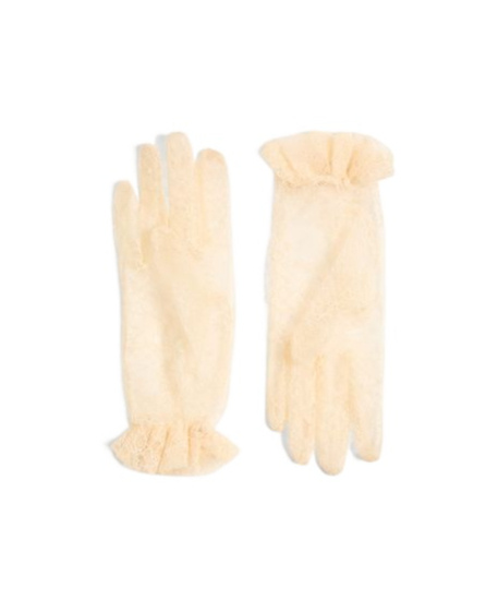 Valentino Embellished Cotton-blend Fishnet Gloves