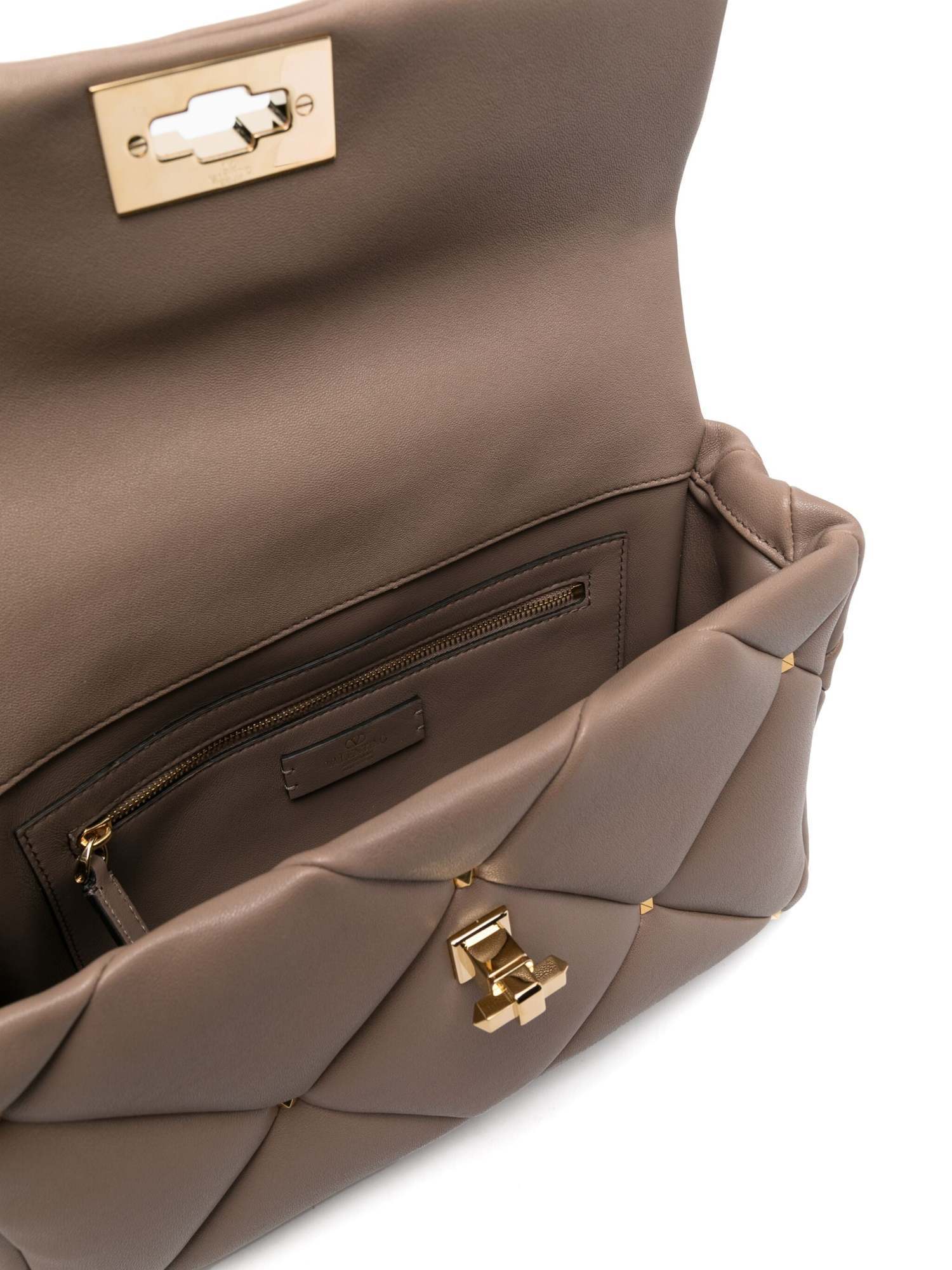 Valentino Logo Shoulder Bag In Brown
