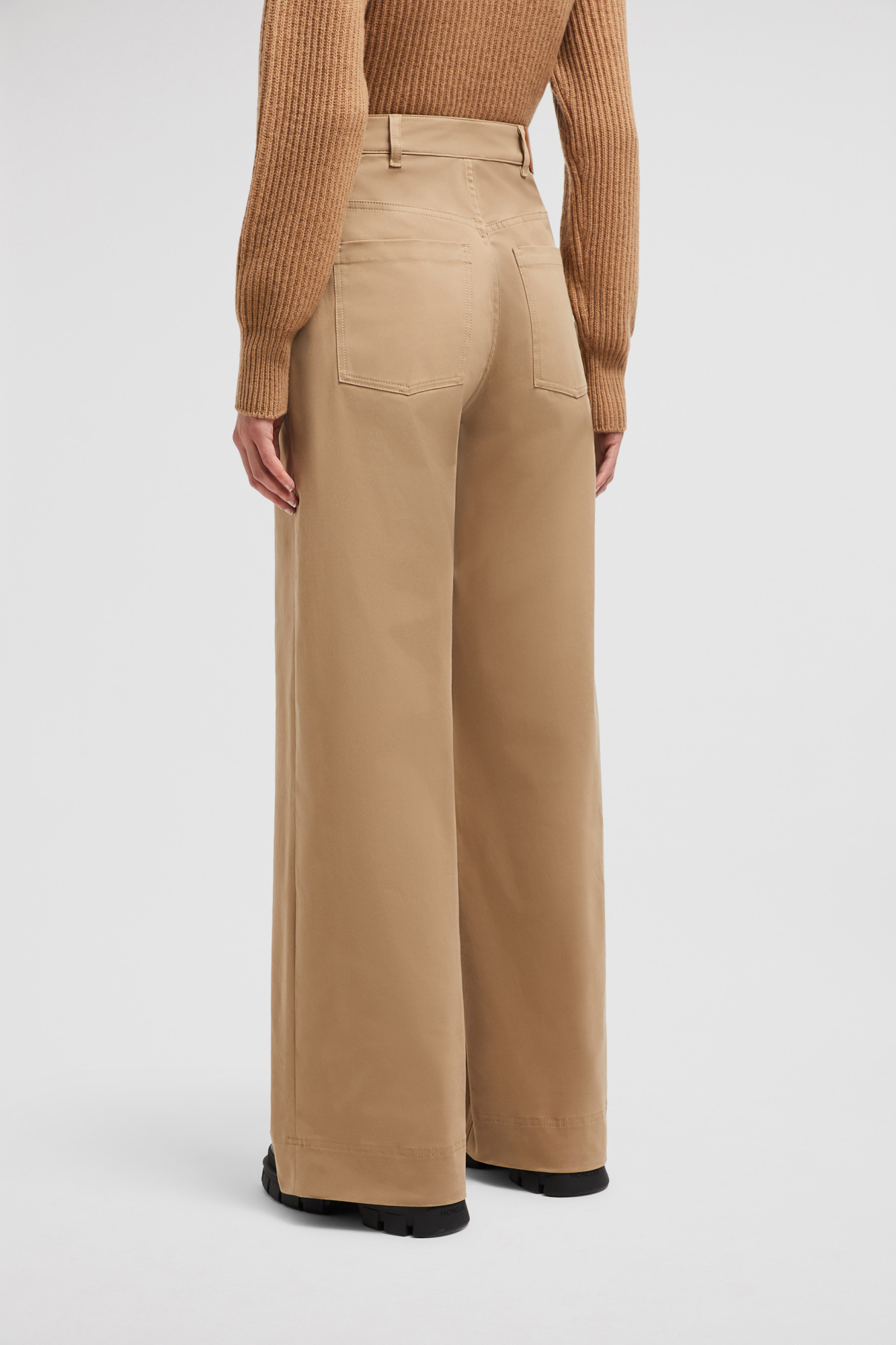 Moncler Gabardine Trousers In Brown