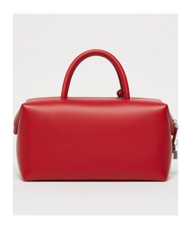 Shop Max Mara Natural Leather Satchel Bag In Red