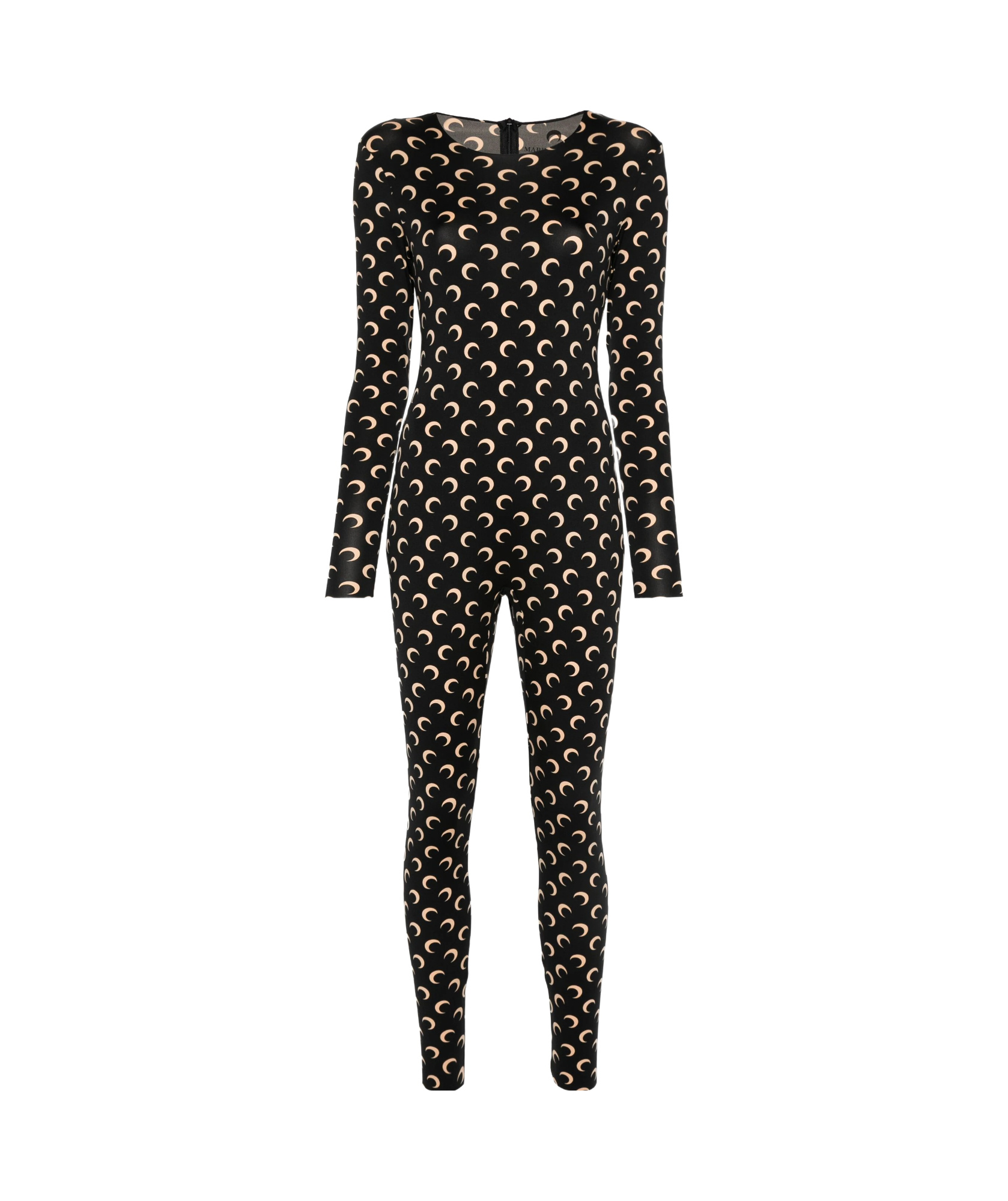 Shop Marine Serre Logo Monogram Crewneck Jumpsuit In Black