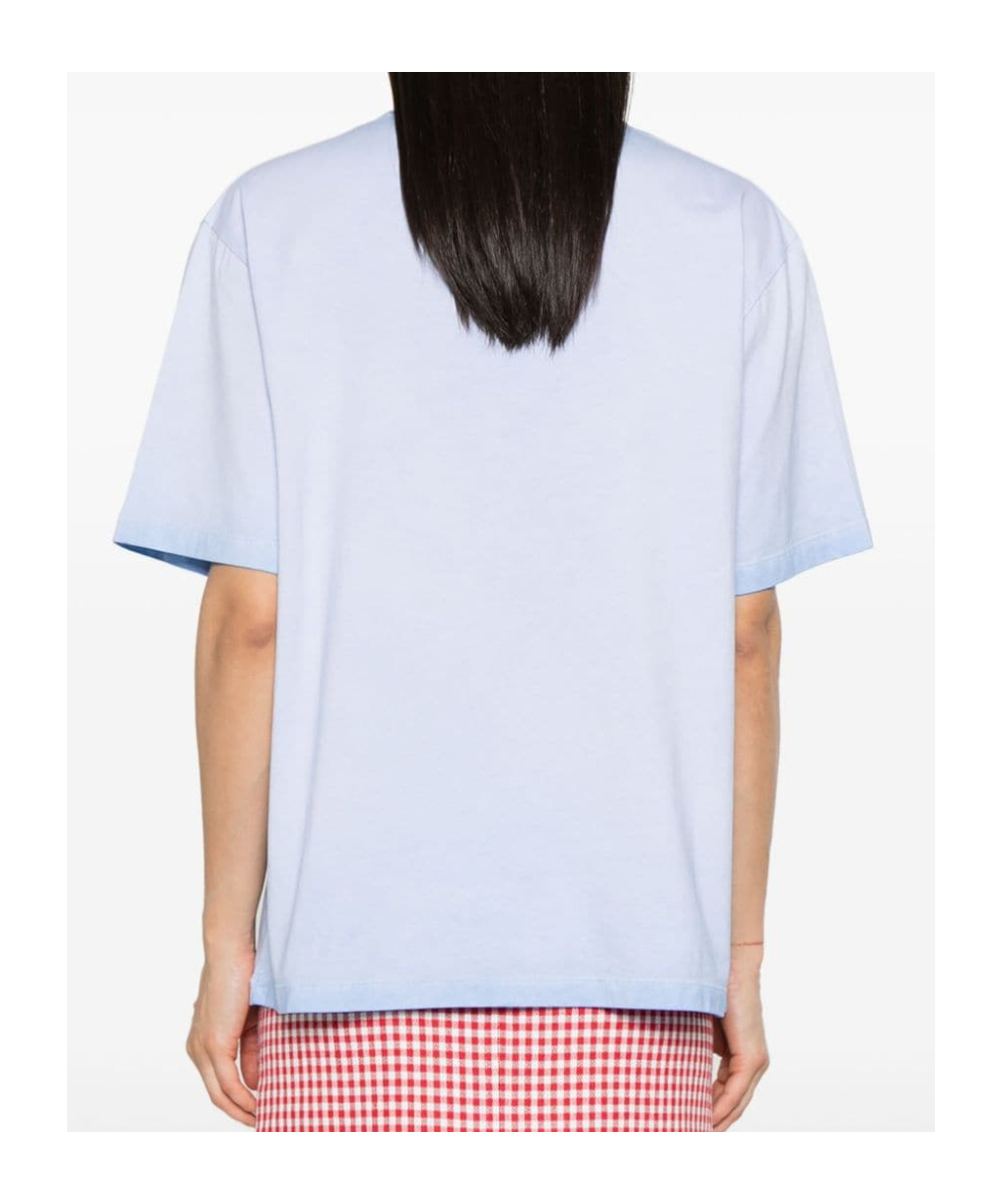 Msgm Logo-embroidered Cotton T-shirt In White