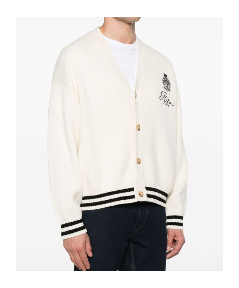 Frame X Ritz Paris Joint Knitted Cardigan In White