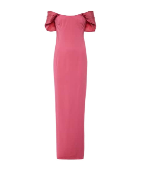 Oscar De La Renta Off-shoulder Cady Gown In Pink