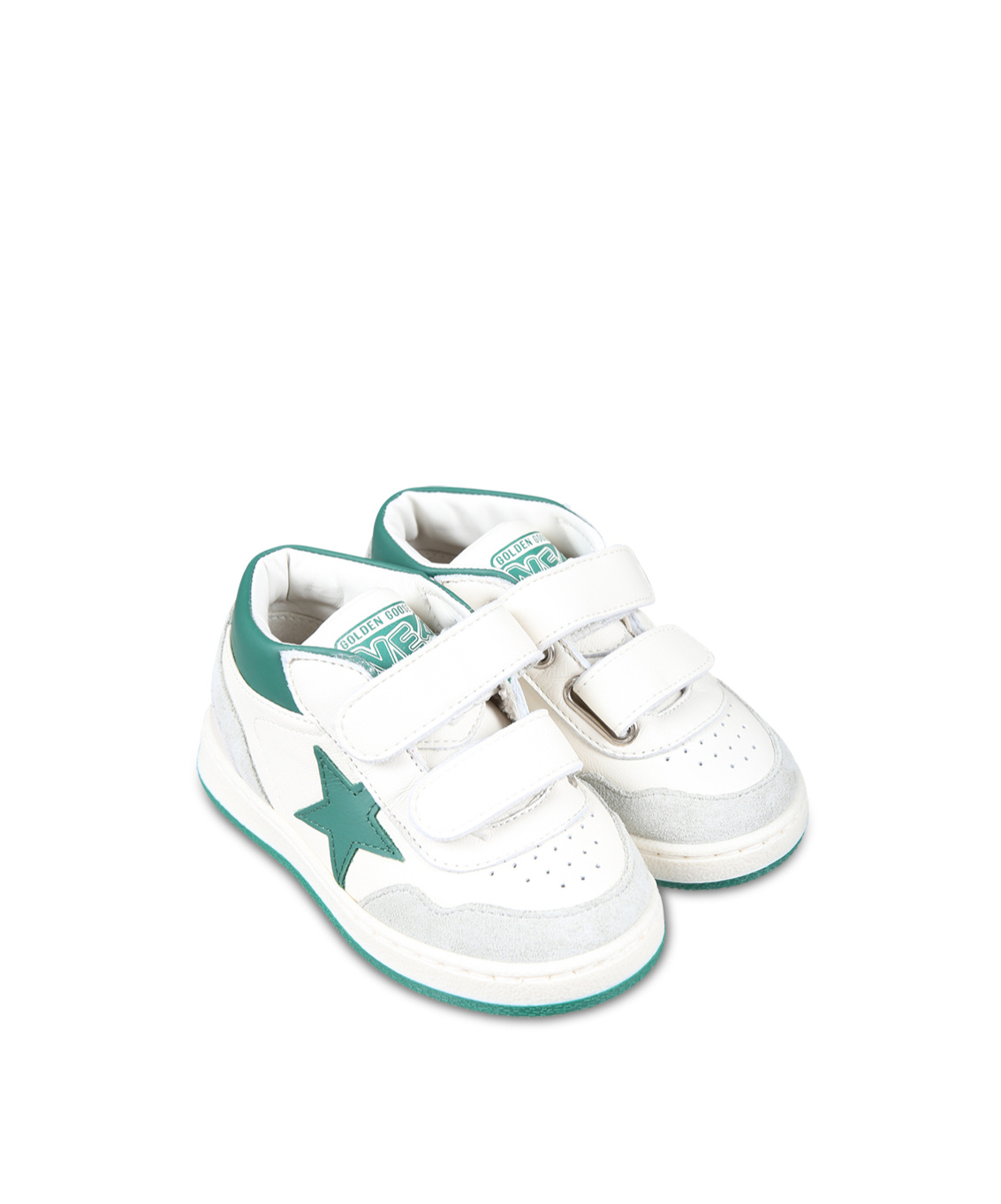 Golden Goose White June Sneakers For Kids With Star In White