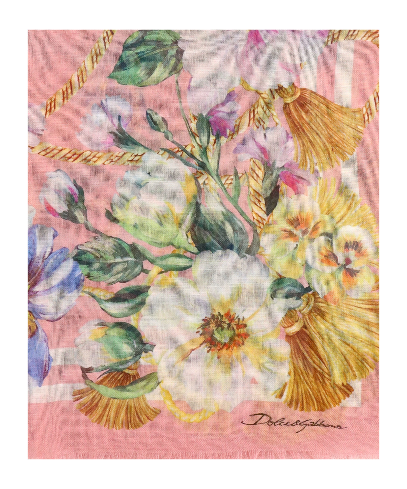 Dolce & Gabbana Floral Printed Scarf In Pink