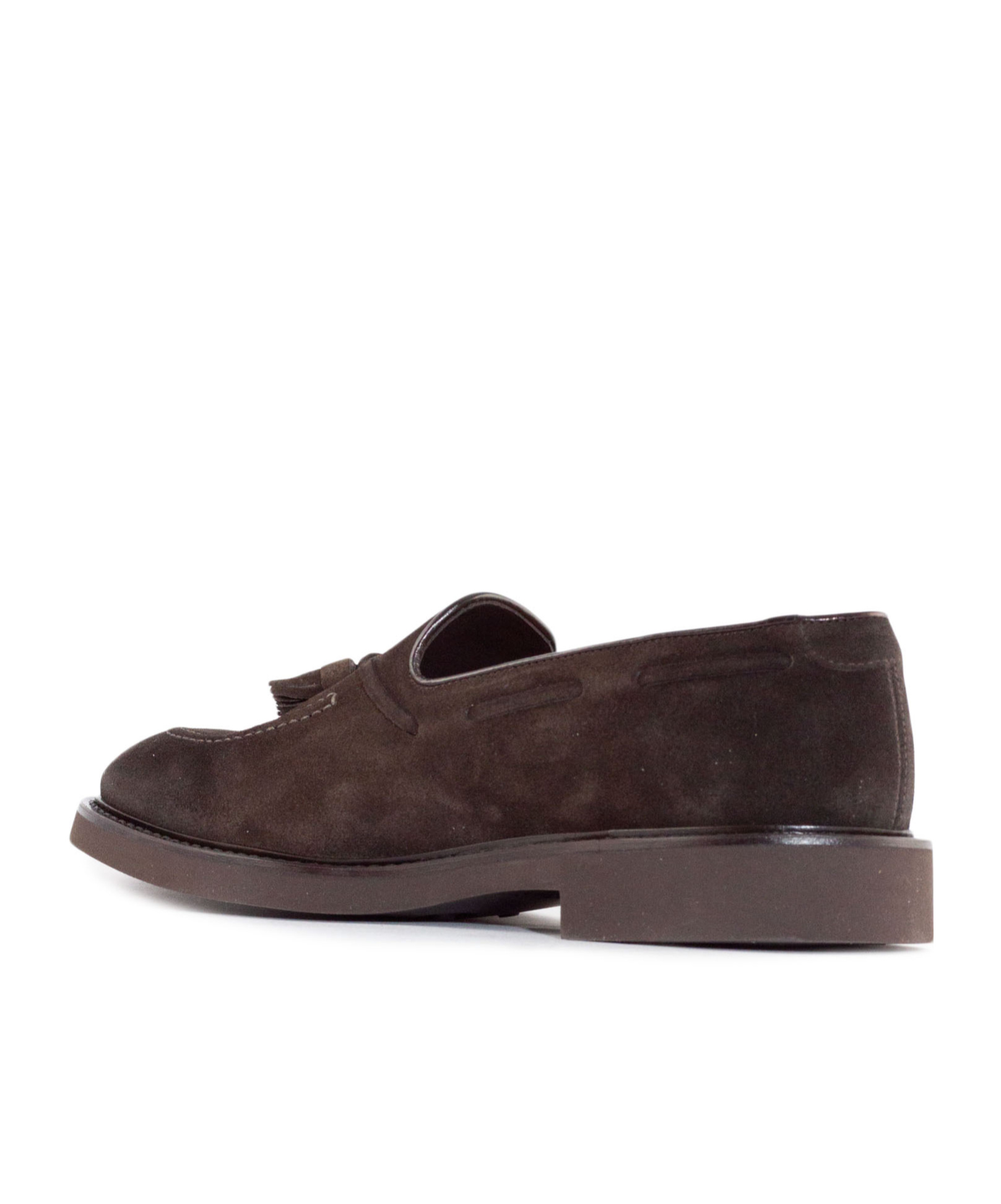 Doucal's Man Loafers Chocolate Brown Size 8 Soft Leather In Black