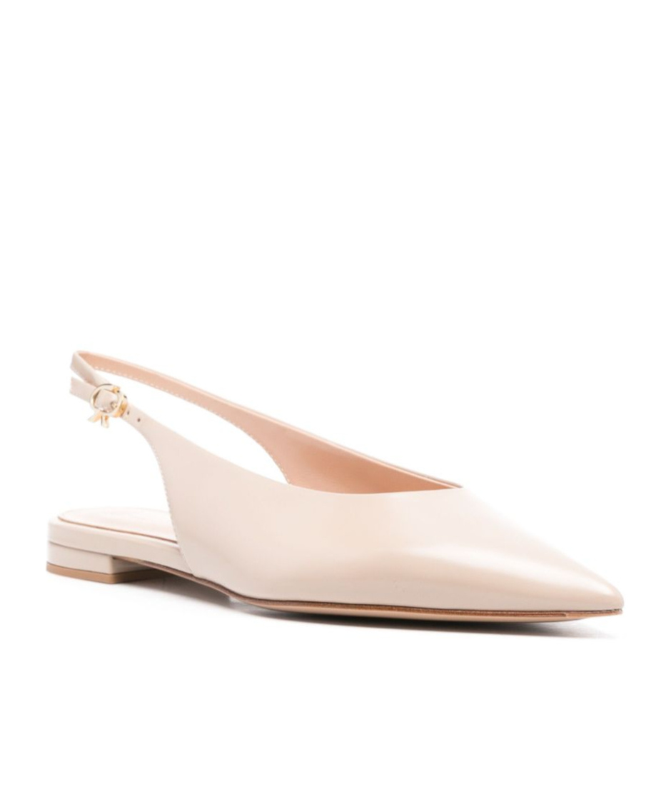 Gianvito Rossi Lindsay 20 Patent Leather Slingback Ballet Flats In Nude