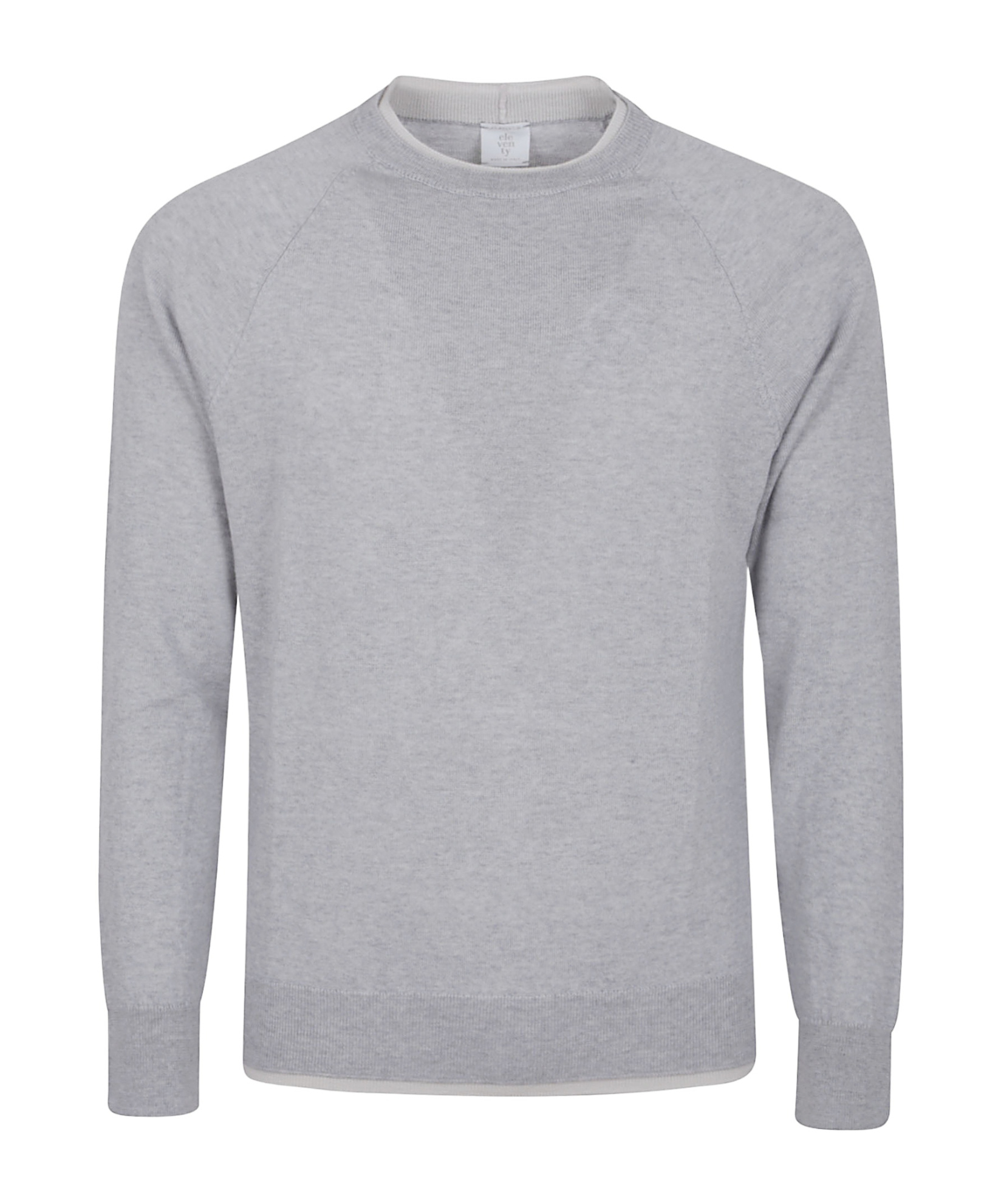 Eleventy Fine-knit Crew Neck Sweater In Gray