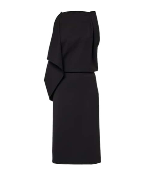 Proenza Schouler Elena Draped Wool-blend Midi Dress In Black