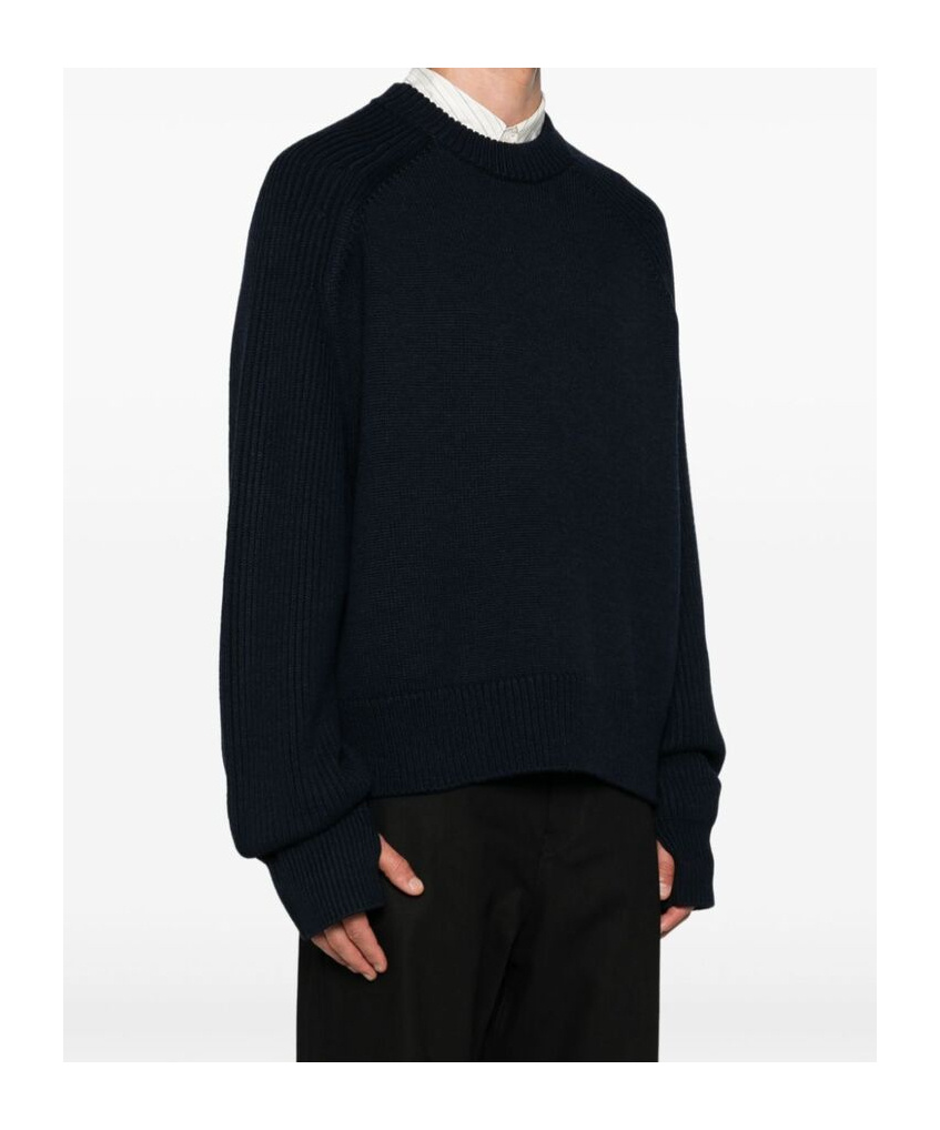 Studio Nicholson Long-sleeved Sweater In Black