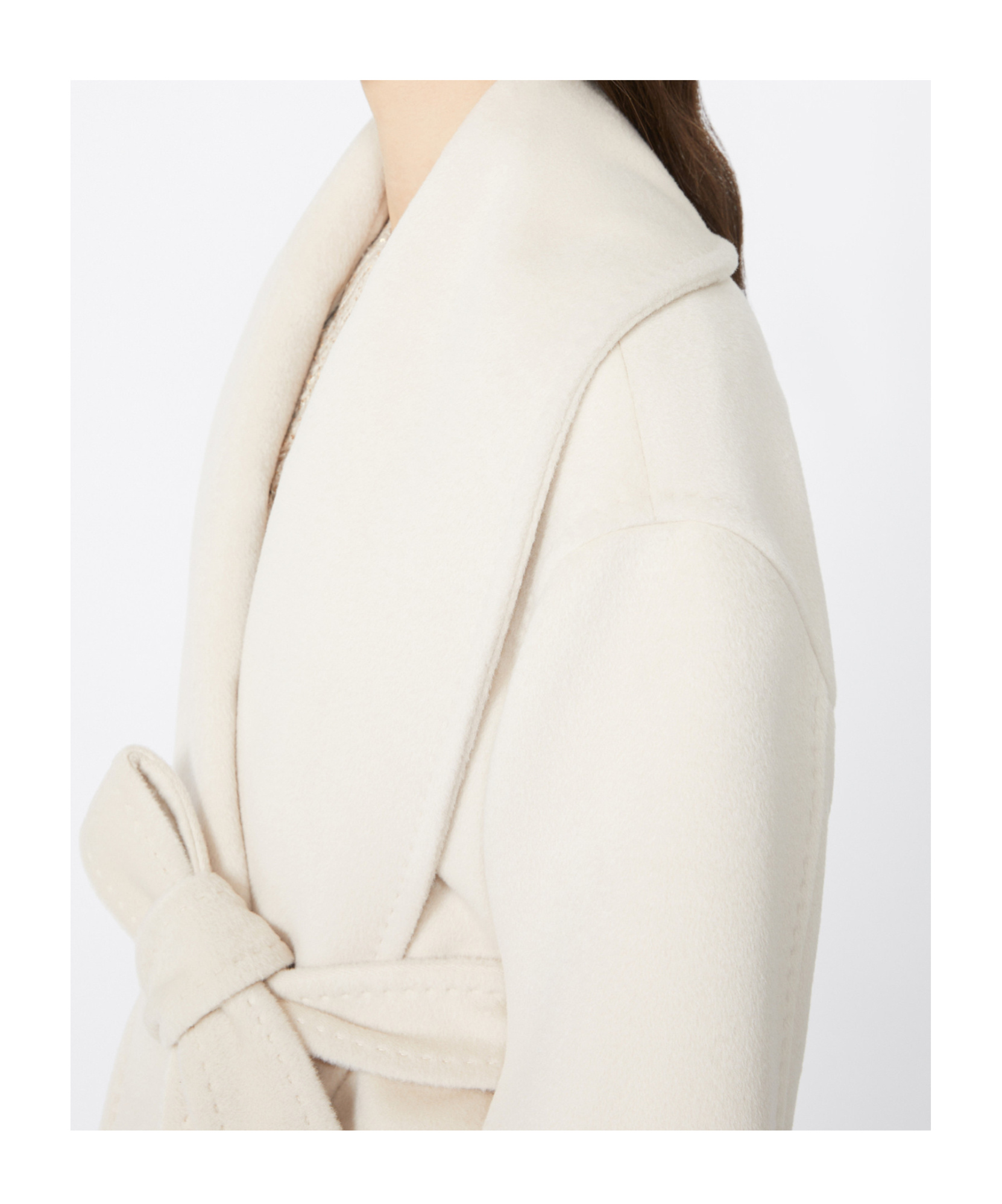 Max Mara Alpaca And Virgin Wool Coat In White