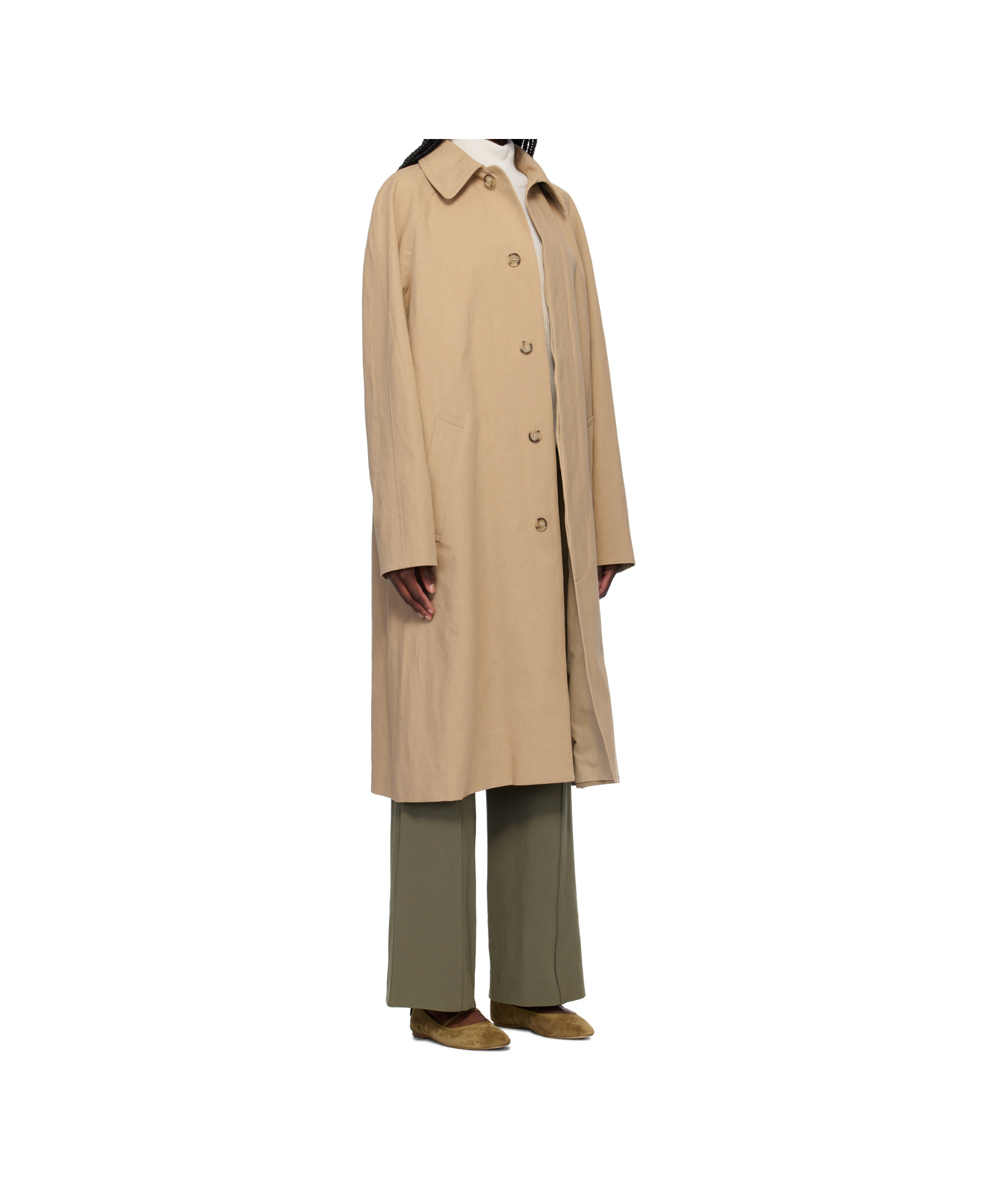 Apc Beige Edouard Trench Coat In Dark Beige